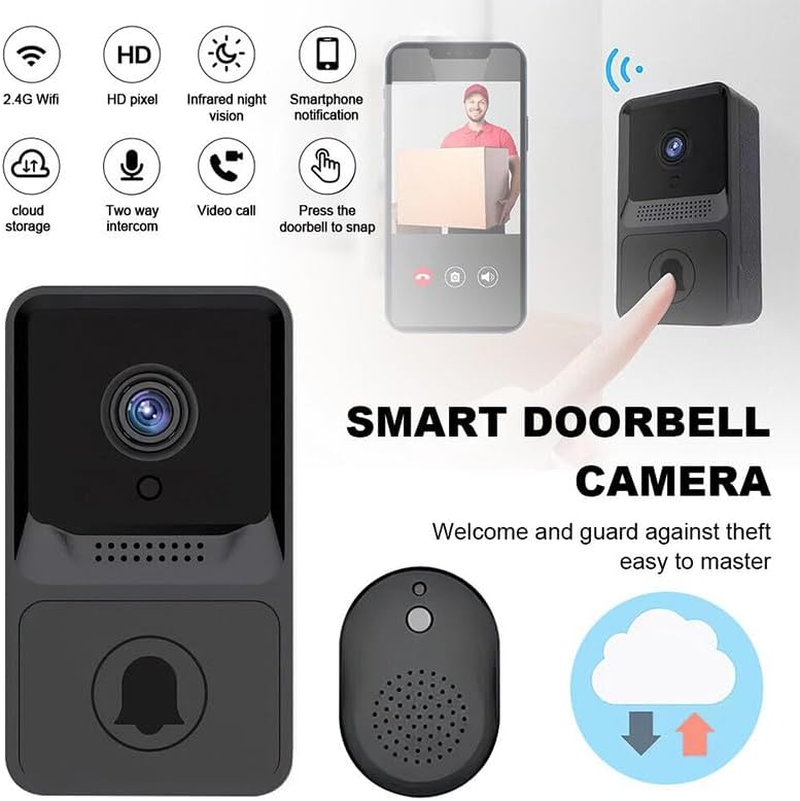 Wireless Wifi Video Doorbell Smart Phone Door Ring Intercom Camera Security Bell- Ultra-Hd Intercom Camera Security System- Seamless Mobile Phone Integration & 120&deg; Wide-Angle View image number 4