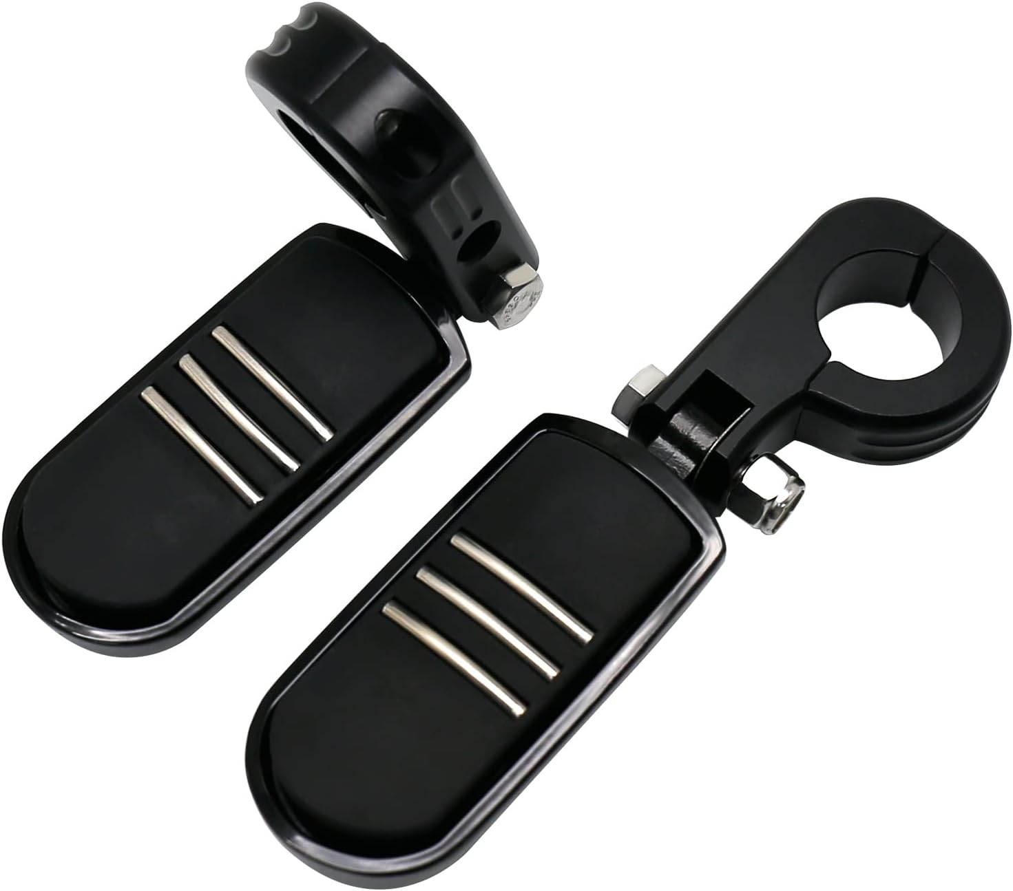 JUNJUMOTO Streamliner Highway Pegs Footpegs and CNC Mount Kit Fit for Harley Sportster Softail Dyna Road King Road Glide Street Glide with 1 1/4 Engine Guard (Black,Style A) image number 5