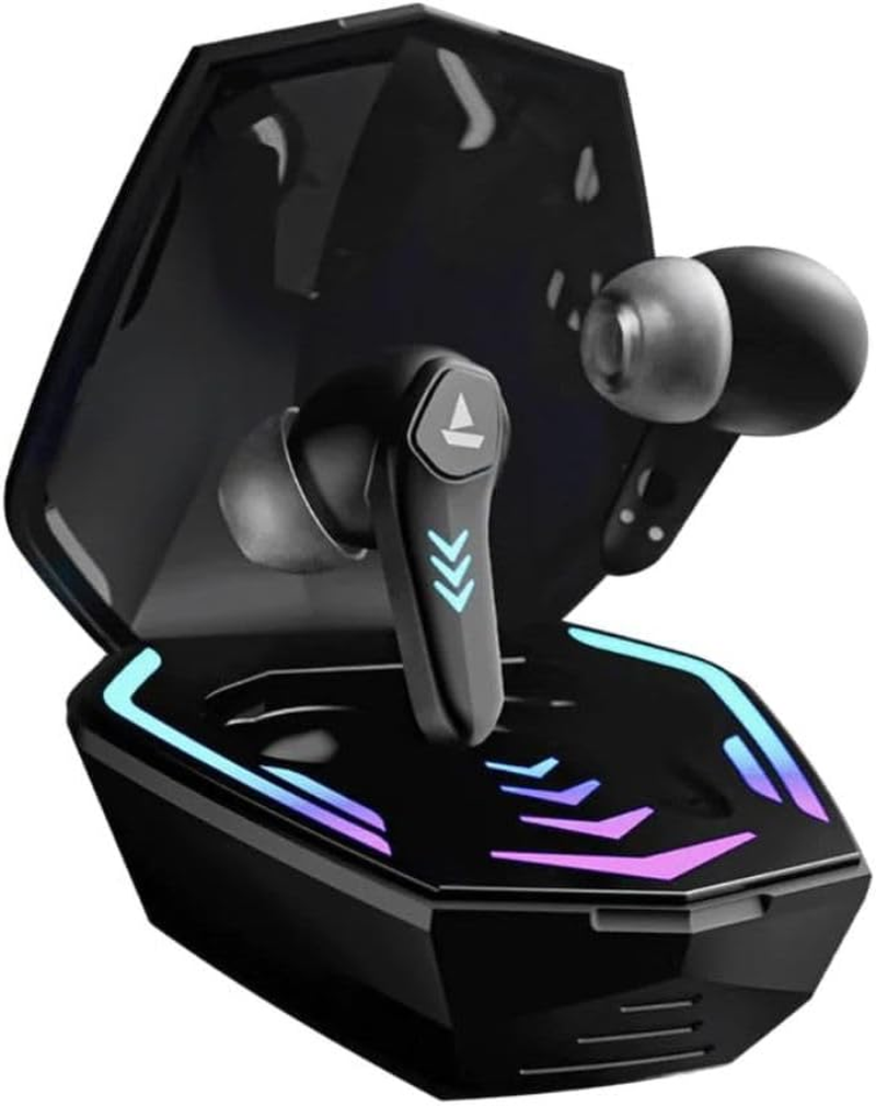 Boat Immortal 131 Wireless Gaming Earbuds with 40 Hours Playtime, Clear Calling with Enx&trade;, Low Latency, RGB Lights(Black Sabre) image number 3