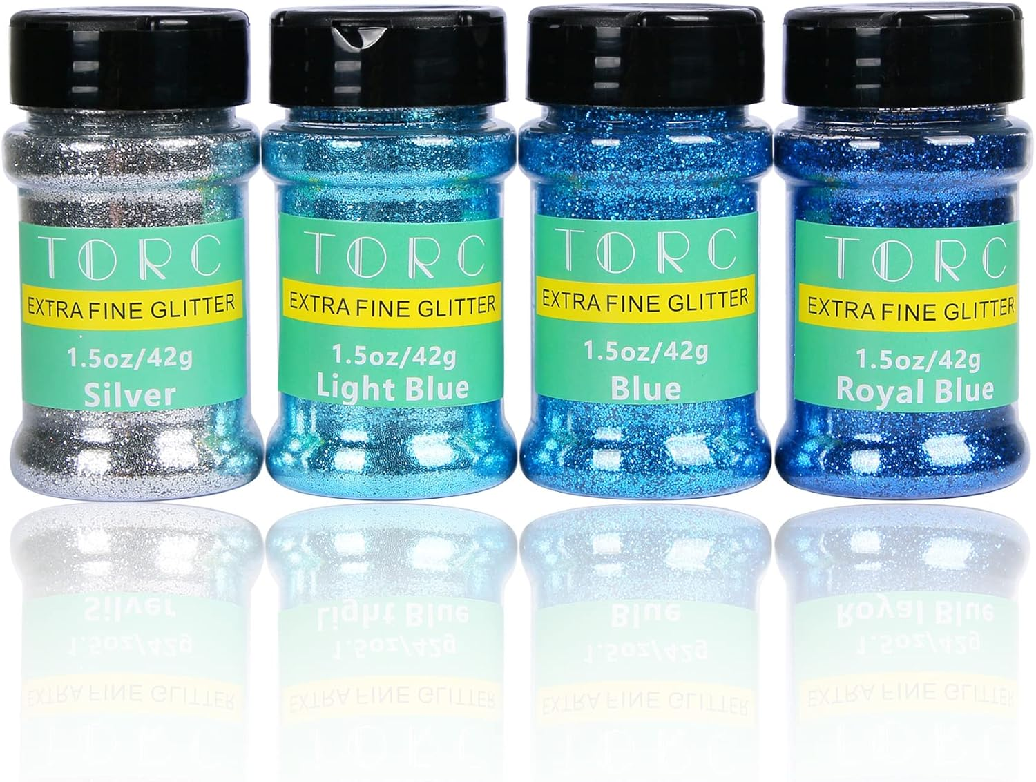 TORC 6 Oz Blue Fine Glitter Set for Resin Crafts Tumblers Slime Cosmetic Nail Art Makeup Craft Glitter for Art and Decoration