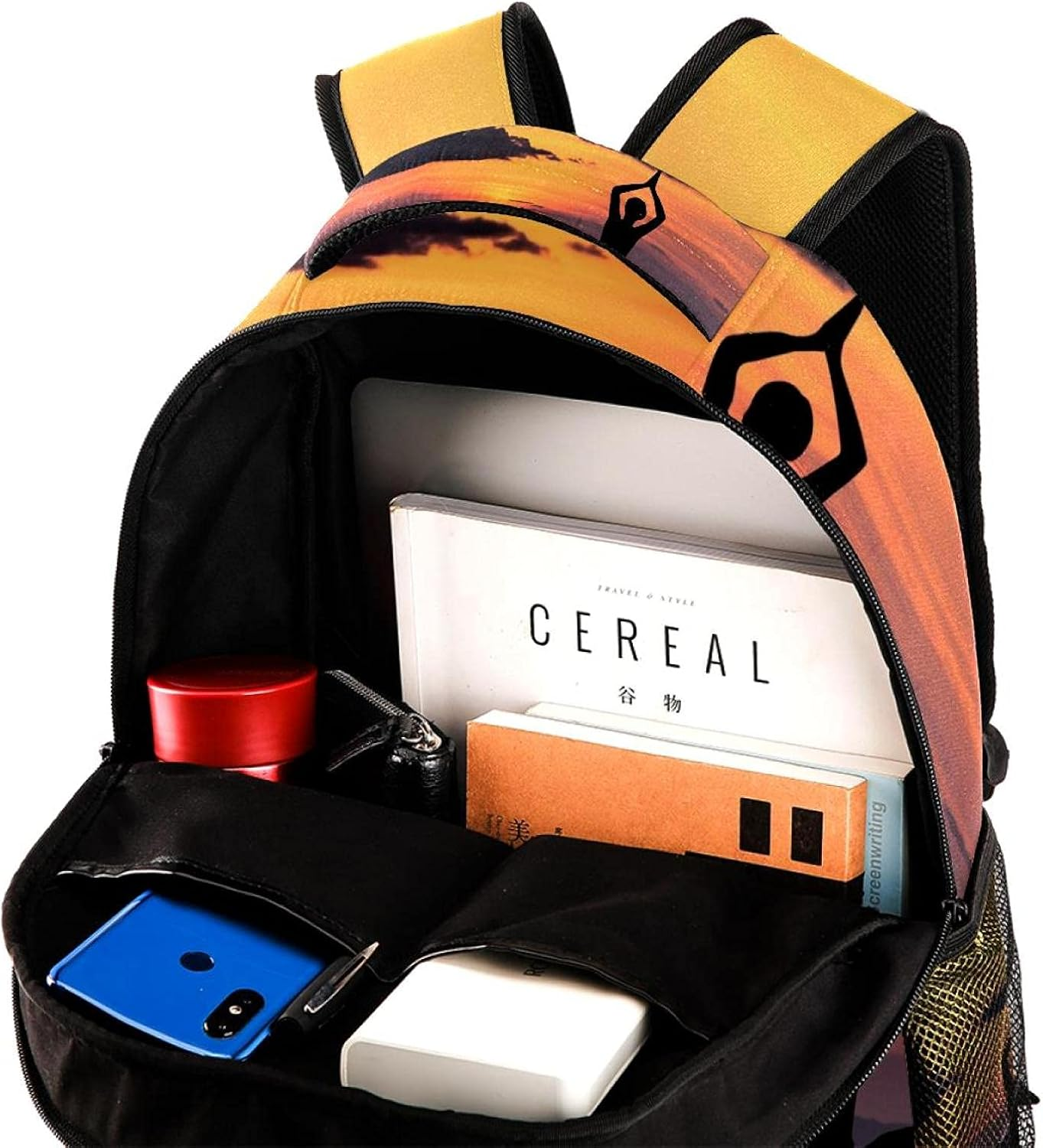 Meditation Zen Chan Yoga Statue Backpack Students Shoulder Bags Travel Bag College School Tote Backpacks