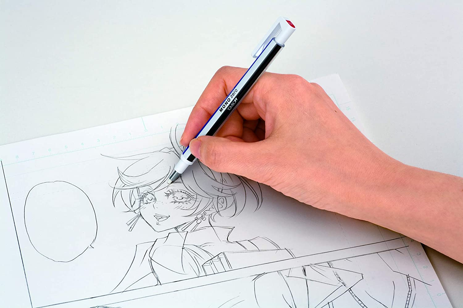 Tombow Mono Zero Tri-Colour Barrel round Eraser image number 4