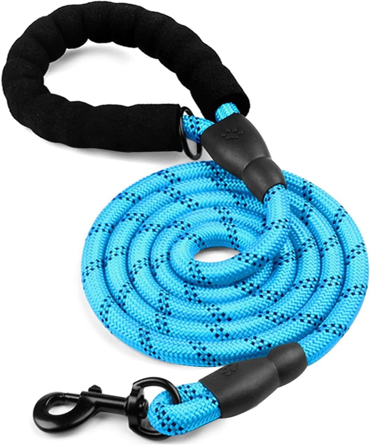 Mumoo Bear Rope Dog Lead 1.5M with Comfortable Padded Handle and Highly Reflective Threads for Medium Large Dogs (1.5M-1.2Cm, Blue) - Black 2Pc image number 2