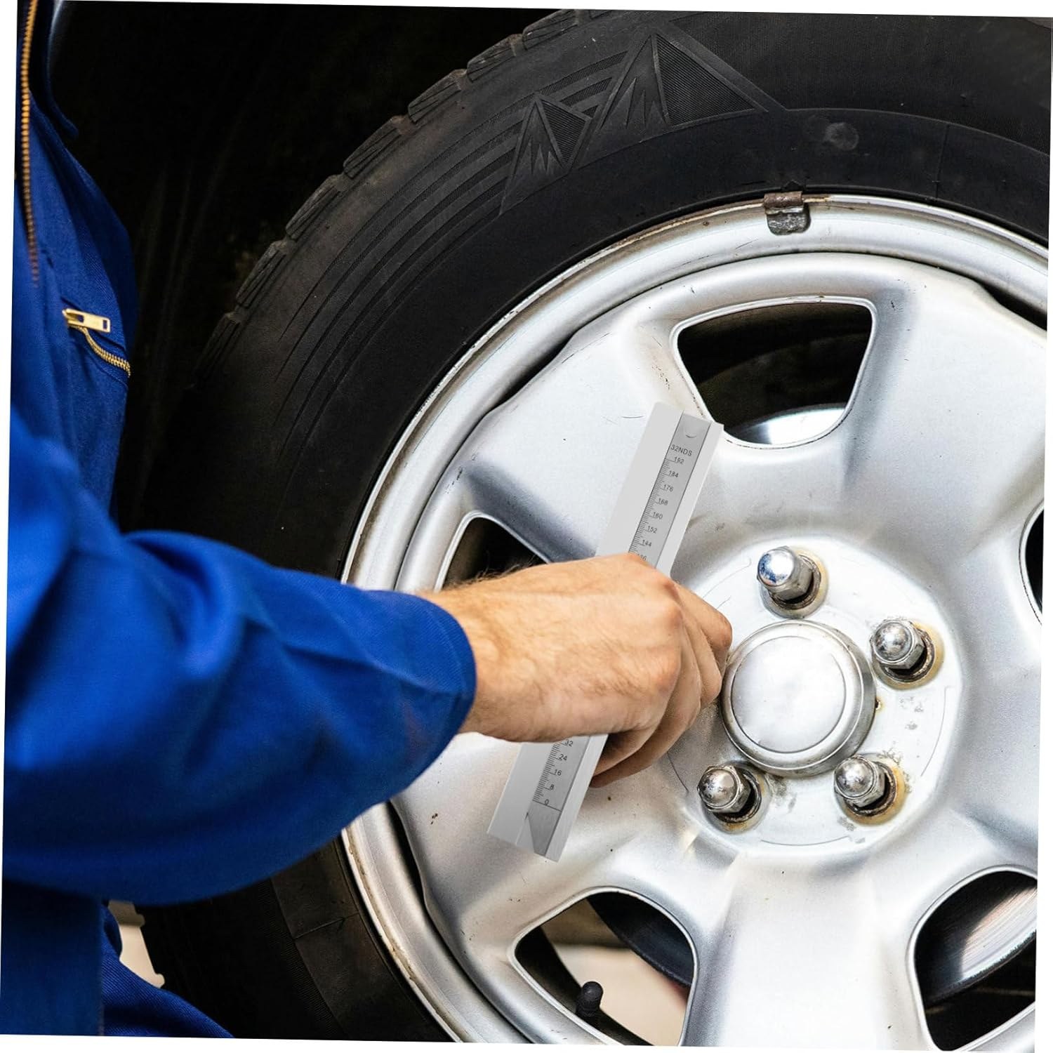 TOPPERFUN Car Tyre Tread Depth Gauge Tool Truck Tire Depth Checker Magnifying Ruler Automotive Gauge image number 5