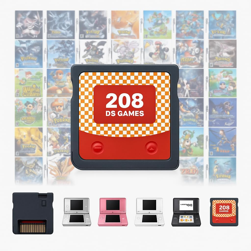 DS Game, 208 in 1 Game Cartridge Multicart, Game Pack Card Super Combo for DS DSL Dsi 3DS 2DS XL/LL image number 4