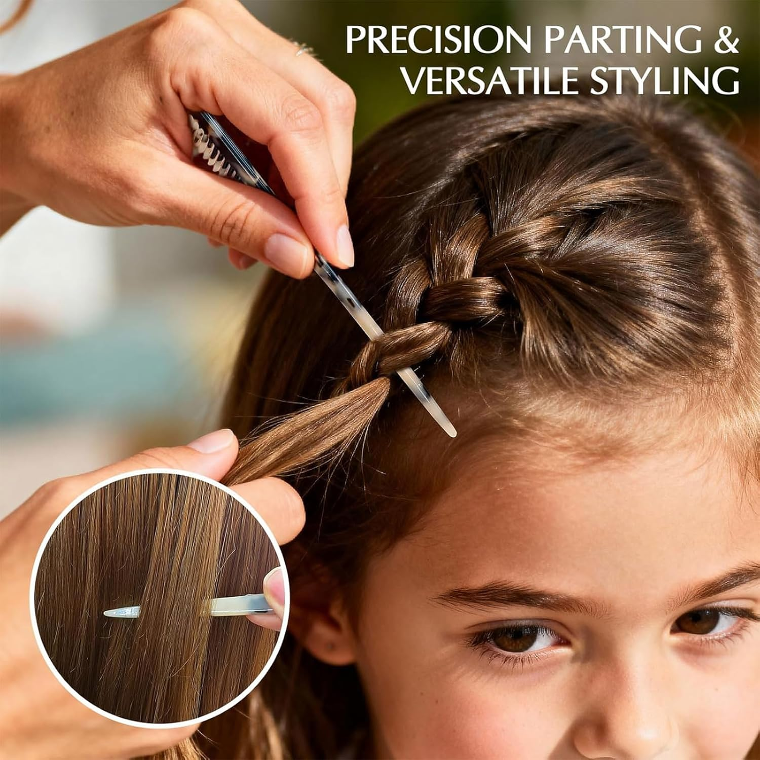 Muorruo 2-Pack Tail Combs for Women, Fine-Tooth Hair Comb for Parting and Teasing, Hair Styling Tools for Braiding, Eco-Friendly Comb Made from Recycled Cellulose Acetate