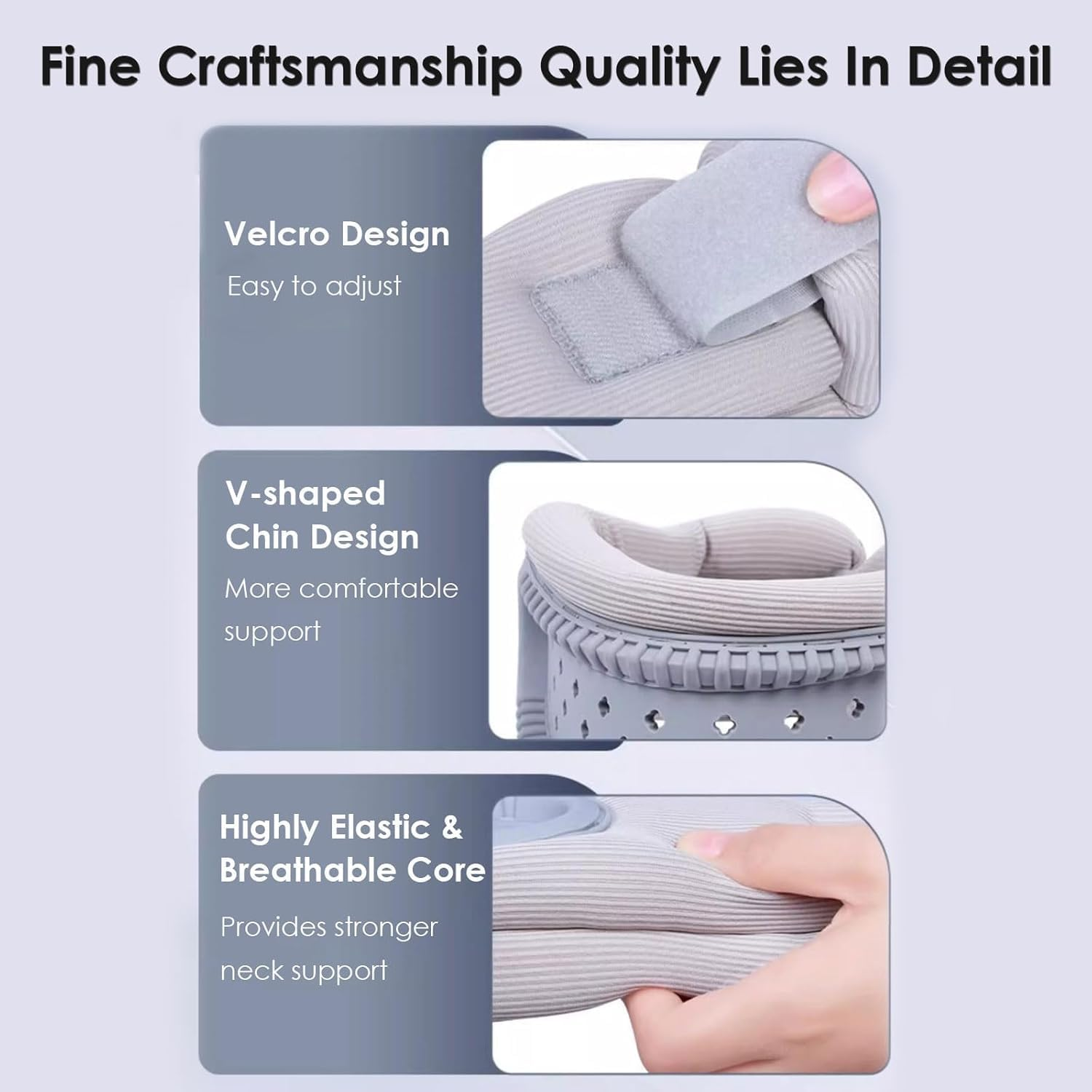 Checkzed Neck Brace for Neck Pain and Support, Adjustable Cervical Collar for Sleeping,Soft Neck Support Keep Vertebrae Stable and Aligned, Cervical Spine Pressure Relief（Grey） image number 1