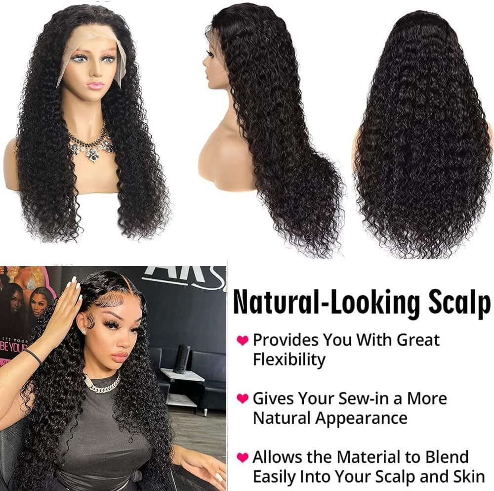 30 Inch Lace Front Wig Human Hair for Black Women 180% Density HD Transparent 13X4 Deep Wave Lace Front Wig Human Hair Pre Plucked Wet and Wavy Brazilian Curly image number 6