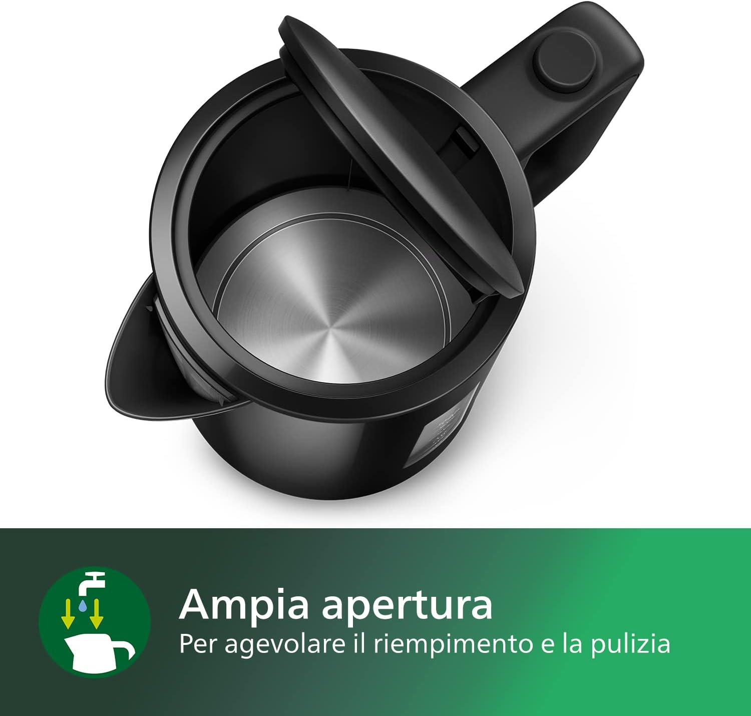 Philips Kettle - 1.7 L Capacity with Control Indicator, Pirouette Base, Black (HD9318/20) image number 5