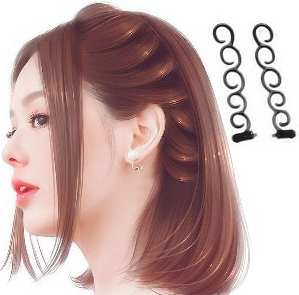 1 Pair for Black Hair Braiding Tool DIY Styling Ponytail Maker French Braid Tool for Hair Women Fashion Hair Styling Clip DIY French Hair Braiding Tool for Hair Care image number 3
