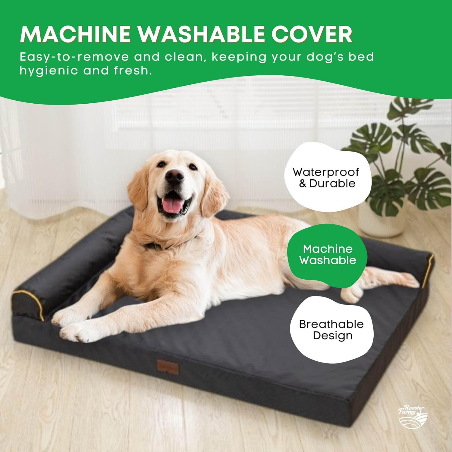 Orthopaedic Dog Bed XL Grey - Memory Foam Mattress Waterproof Removable Cover image number 1
