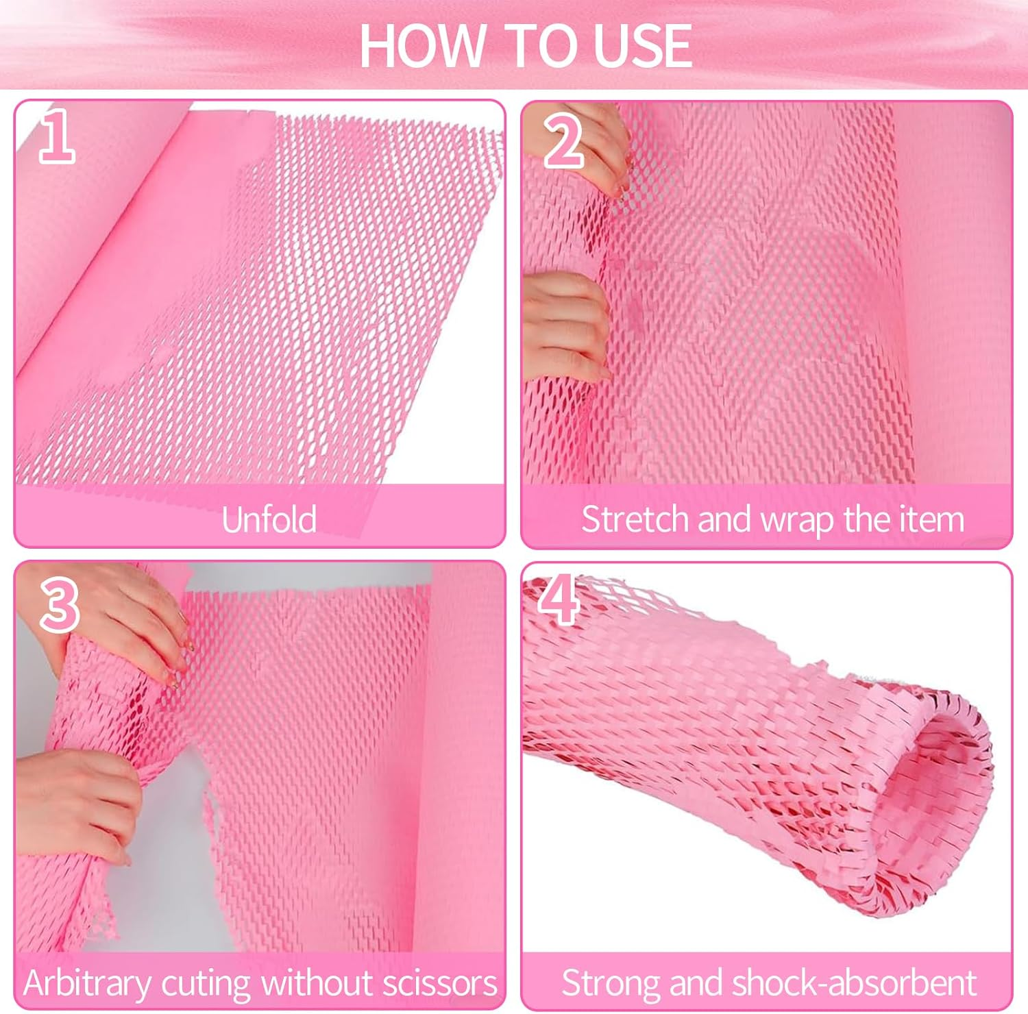 Gifts Wrapping Paper, Honeycomb Packing Paper, Recyclable Packing Paper, Green Wrap Packing Material, Recycled Cushioning Wrapping Roll, Honeycomb Eco-Friendly Packaging for Shipping/Packing (PK) image number 3