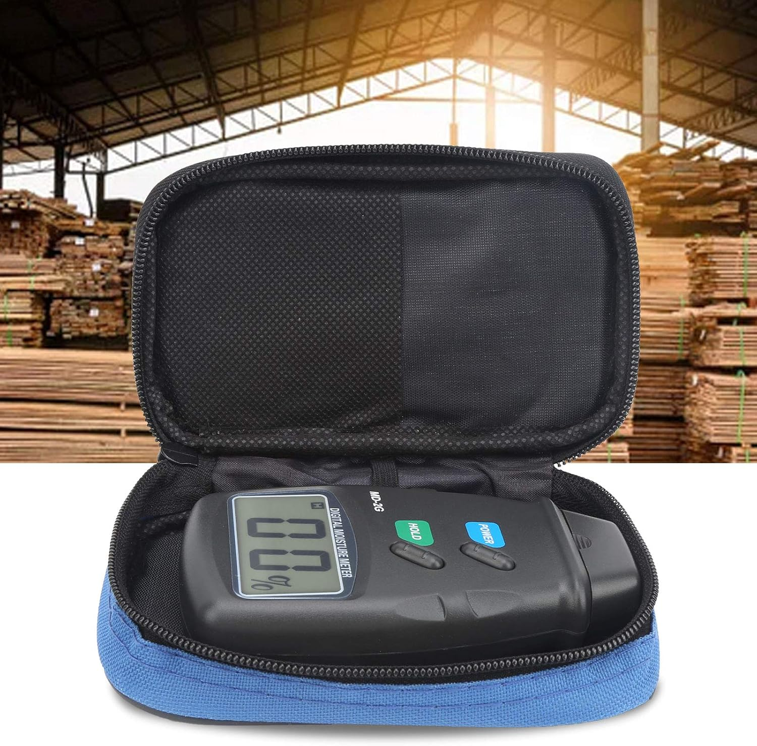 Viagasafamido Wood Moisturizer, Digital Tester with 5% -40% Measuring Range, ABS Material, Simple Operation for the Chemical Industry, Building Materials and More