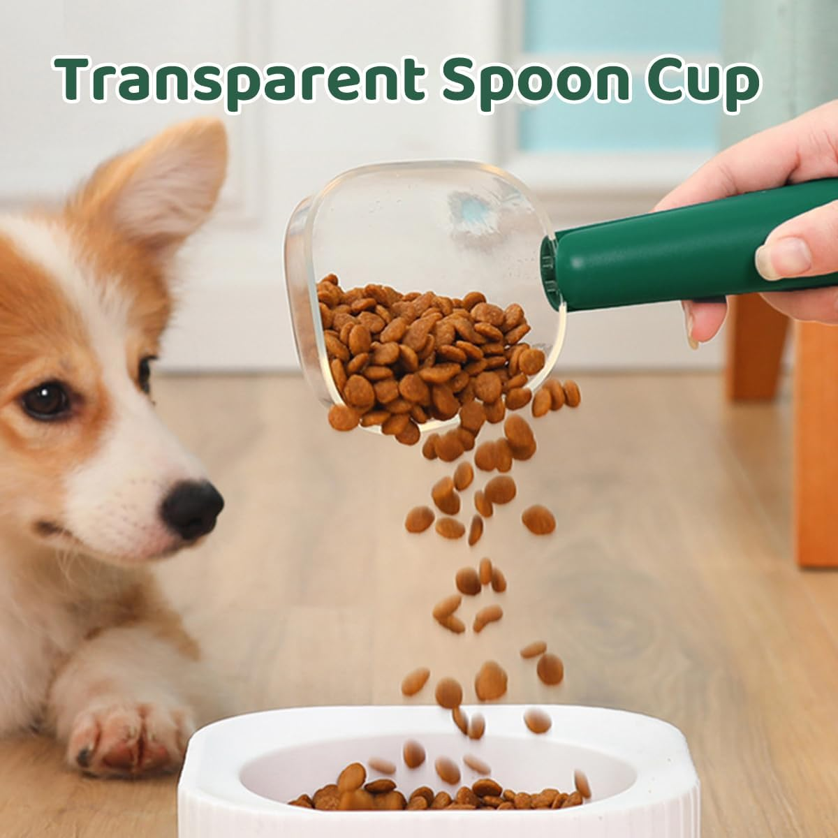 Pet Food Measuring Cup, 2.55&times;7.28In ABS Plastic Dog Cat Feeding Spoon with Built-In Bag Clip, 90-120G Capacity for Precise Daily Feeding image number 6