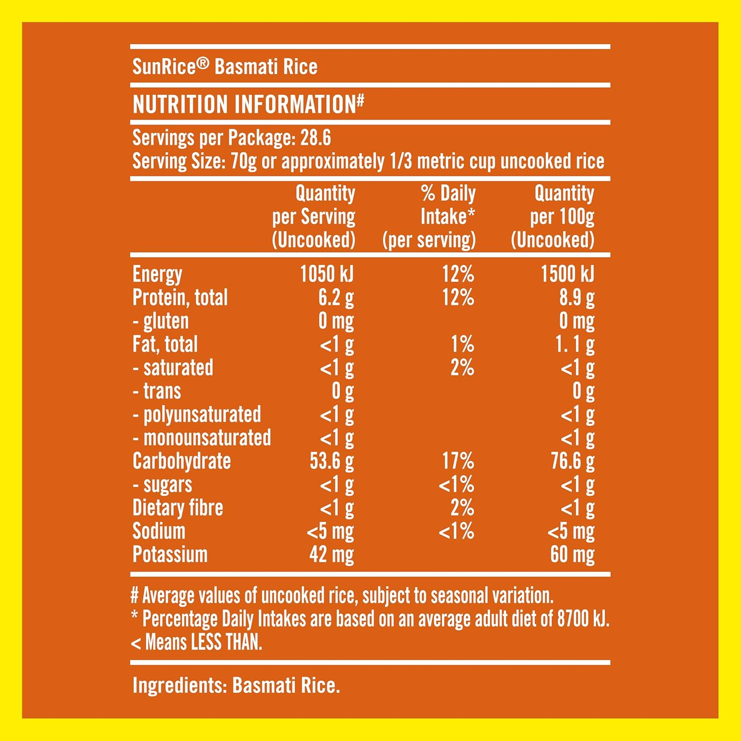 Sunrice Basmati Rice 2Kg image number 2