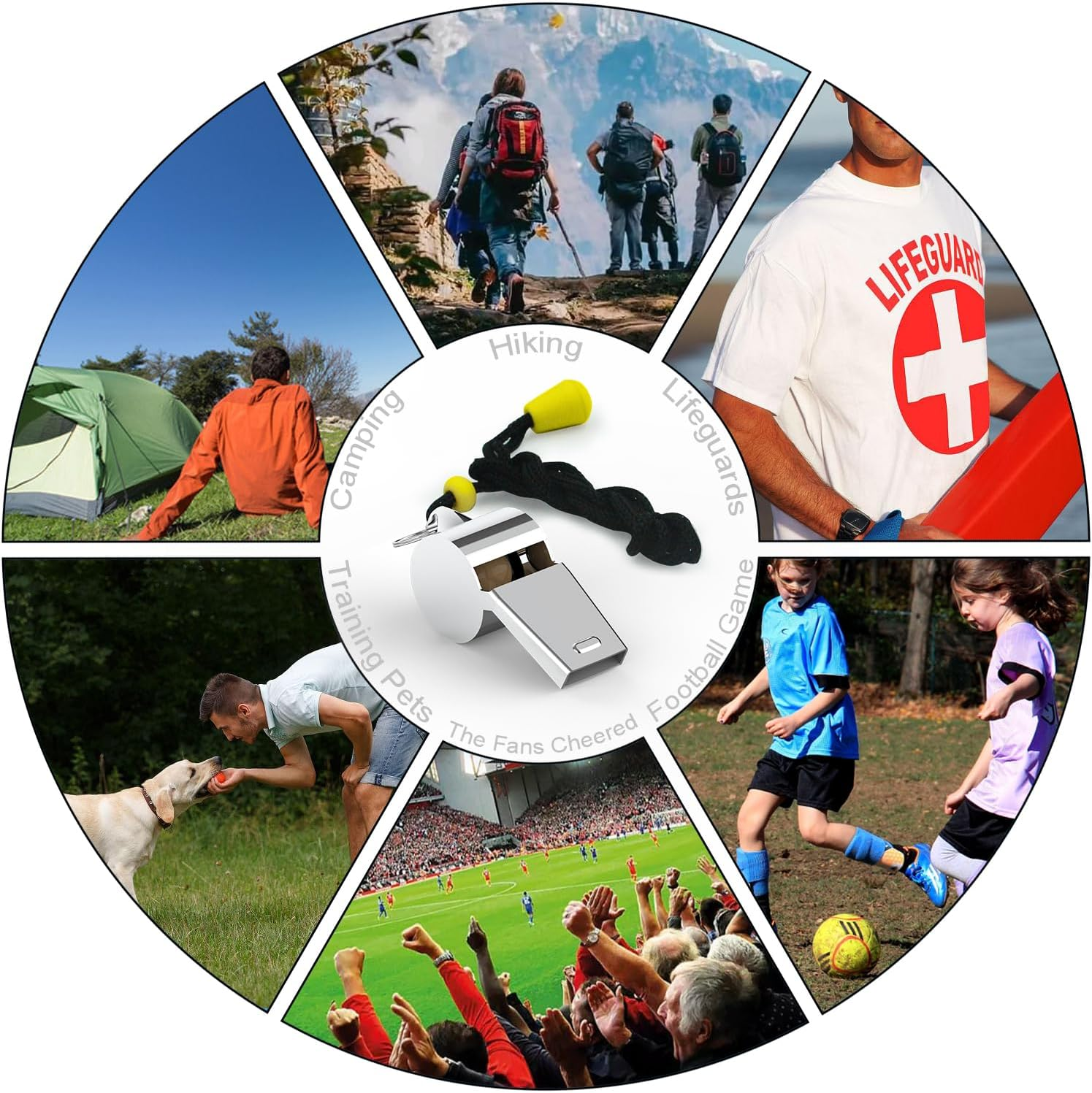 WONAPAD Whistle, Stainless Steel Sports Whistles with Lanyard, Loud Crisp Sound Whistles Great for Coaches, Referees, Teachers and Polices image number 3