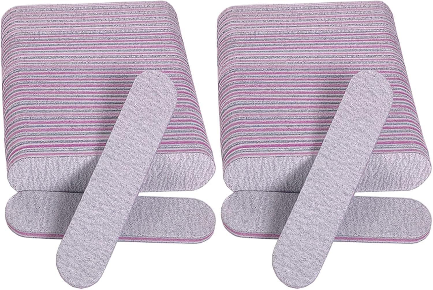 Nail Files (50 Pack), 3.6 Inches Emery Board Nail Files for Acrylic and Natural Nails, 100/180 Grit Small Double Sided Fingernail Filer Bulk Mini Professional Finger Nail Filer Manicure Set Gray image number 4
