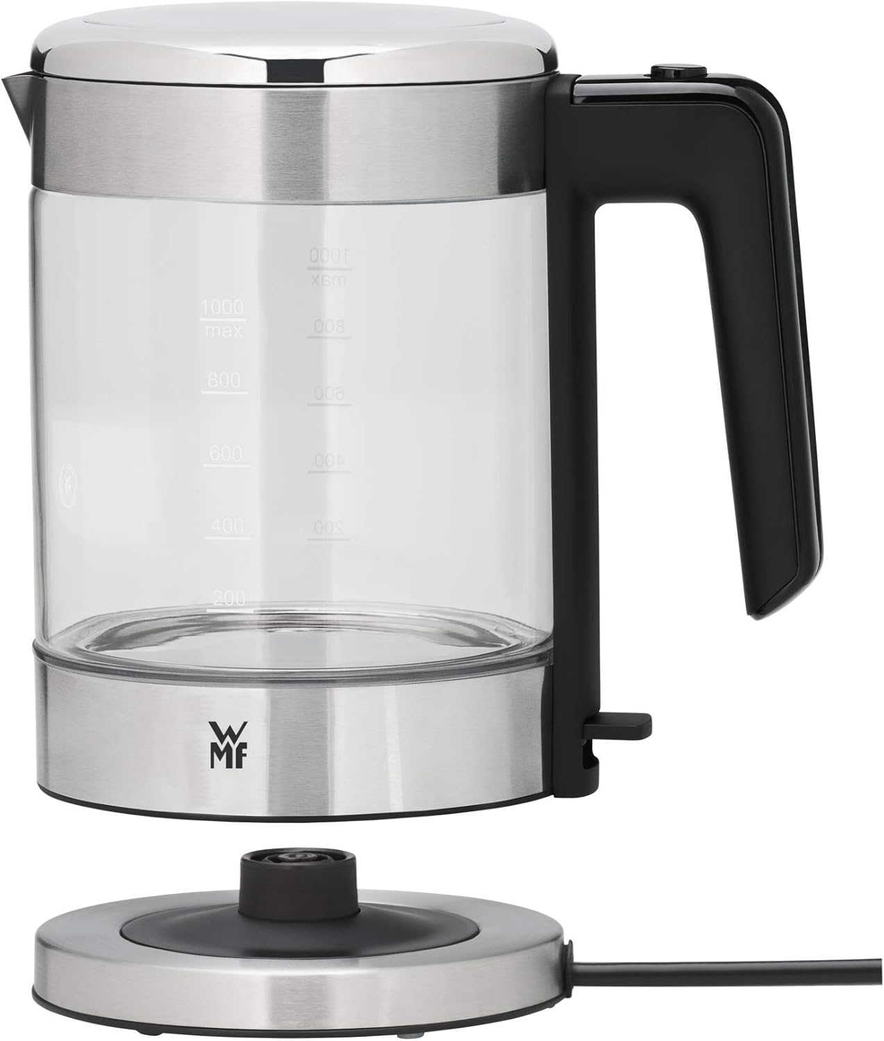 WMF K&uuml;chenminis Glass Kettle, 1 Litre, Wireless Kettle, Small, Water Level Indicator, Limescale Water Filter, Automatic Boiling Stop, 1900 Watt image number 6