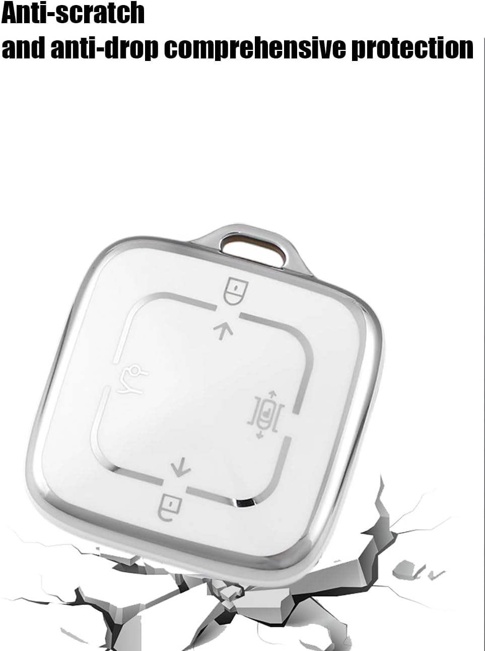 Ontto TPU Car Key Fob Cover Fit for Zeekr X 001 007 009 7X Key Holder Smart Case Shell Keyring Keychain Protector Car Styling Accessories Silver White 1 - 1-Silver Black image number 6