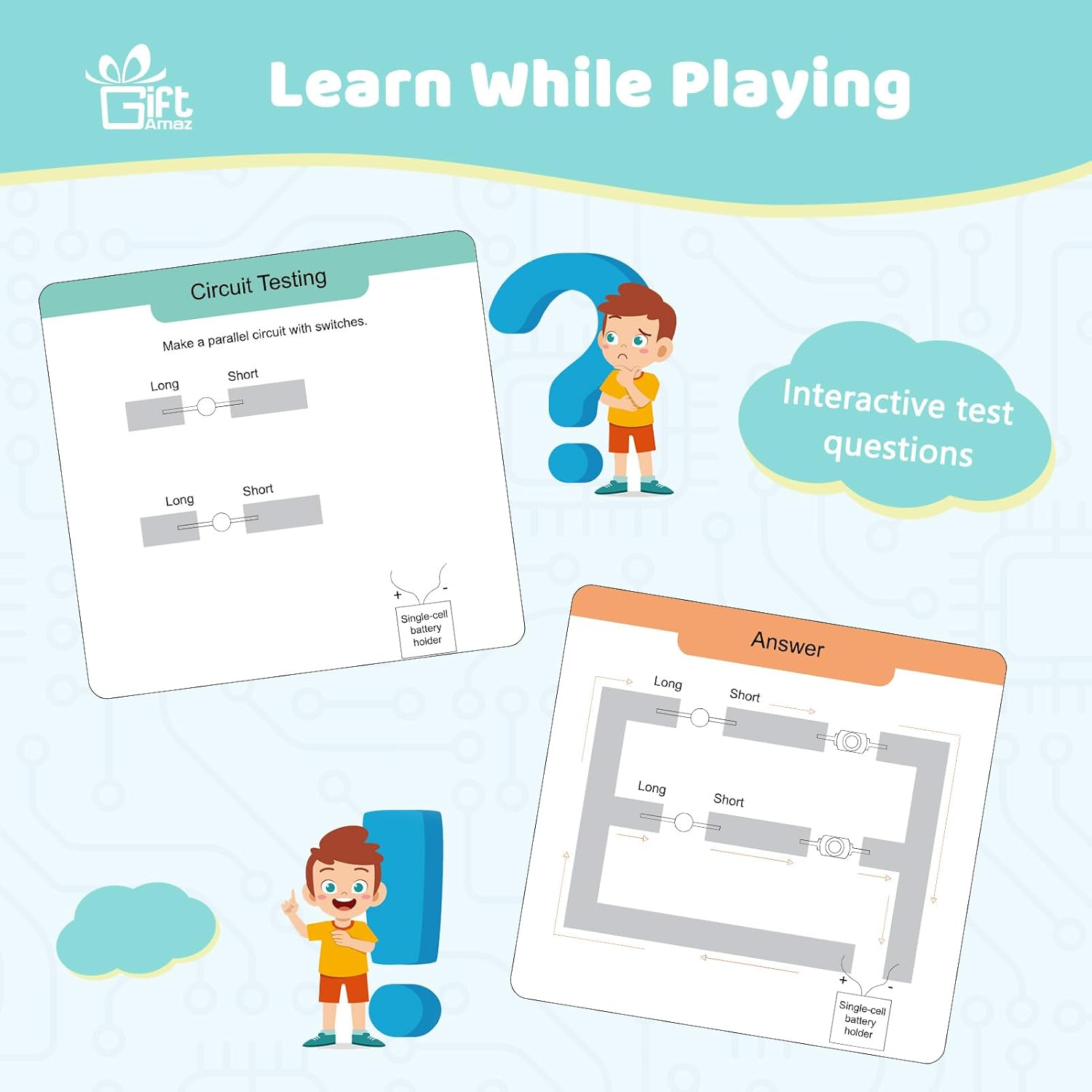 Giftamaz Paper Circuits Kit for Kids, STEM Electric Circuit Kit, Child-Friendly Paper Circuit Board, Led Light Diodes, Copper Foil Tape, Educational STEM Toys Science Experiments Kit for Kids 8-12 image number 6