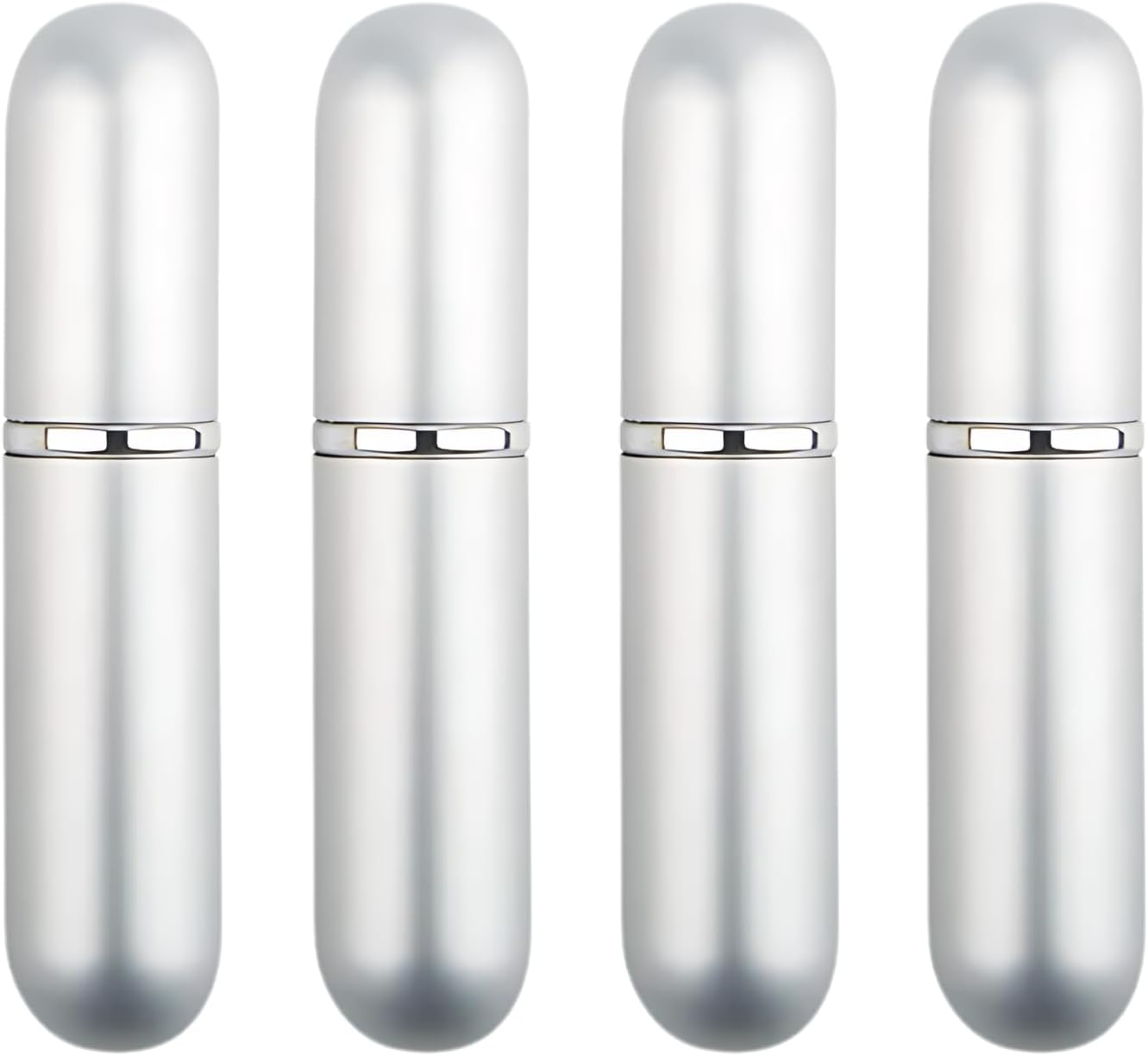 EZONEDEAL Mini Refillable Perfume Portable Atomizer Bottle Refillable Perfume Spray, Refill Pump Case for Traveling and Outgoing 5 ML (Silver)