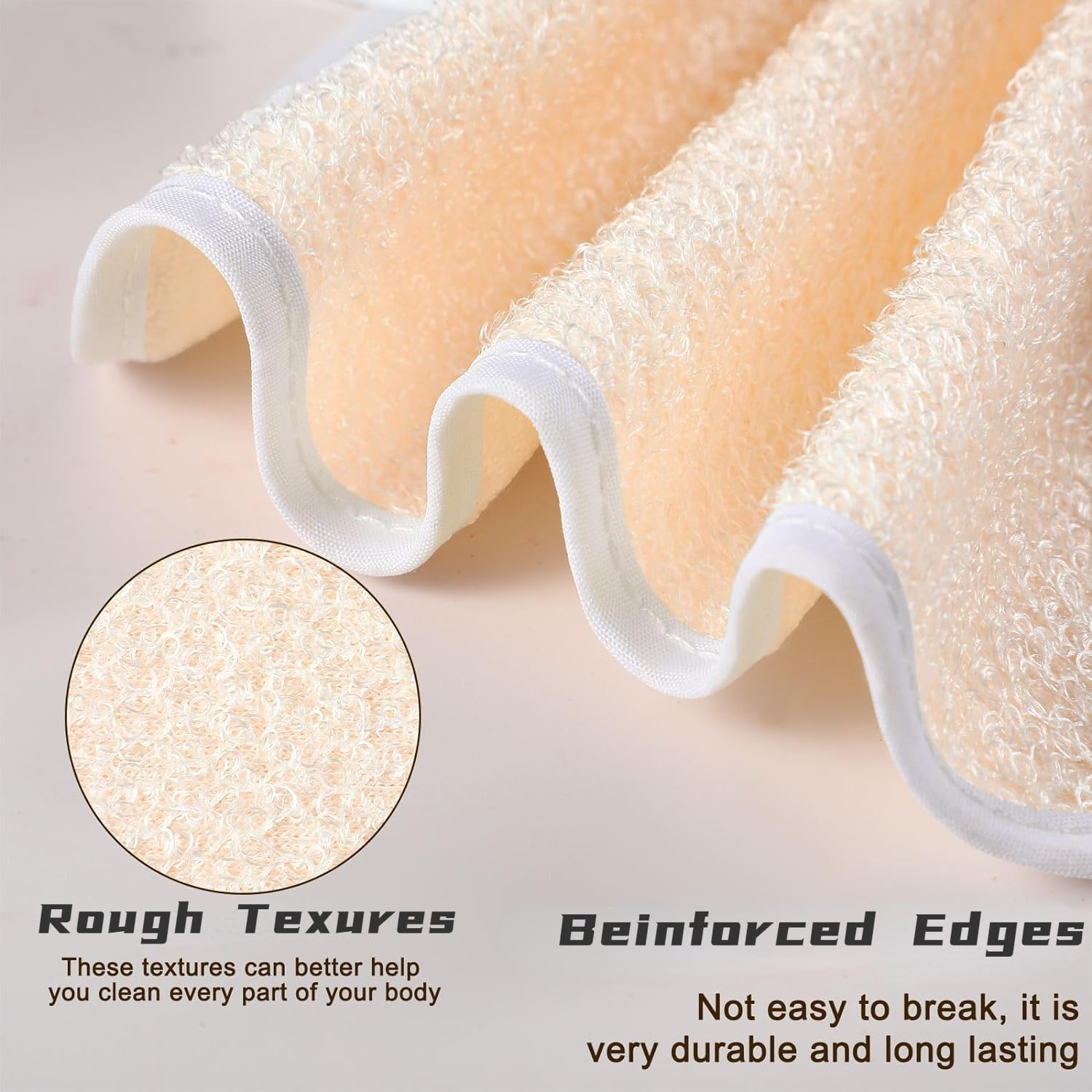 6 Pack Exfoliang Face and Body Wash Bath Scrub Soft Weave Bath Towel Massage Cloth for Women and Man, Two Sides image number 2