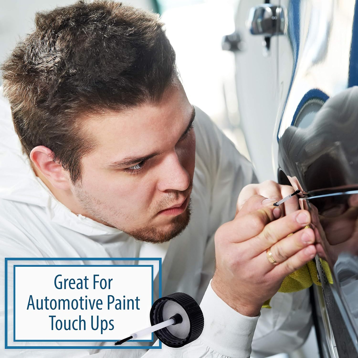 Upper Midland Products Paint Touch up Bottles with Brush, Mixing Ball, Applicator Touchup Leftover Paint Reusable Container Bottle Kit 3 Pack, Clear (PNTBTL3PK)