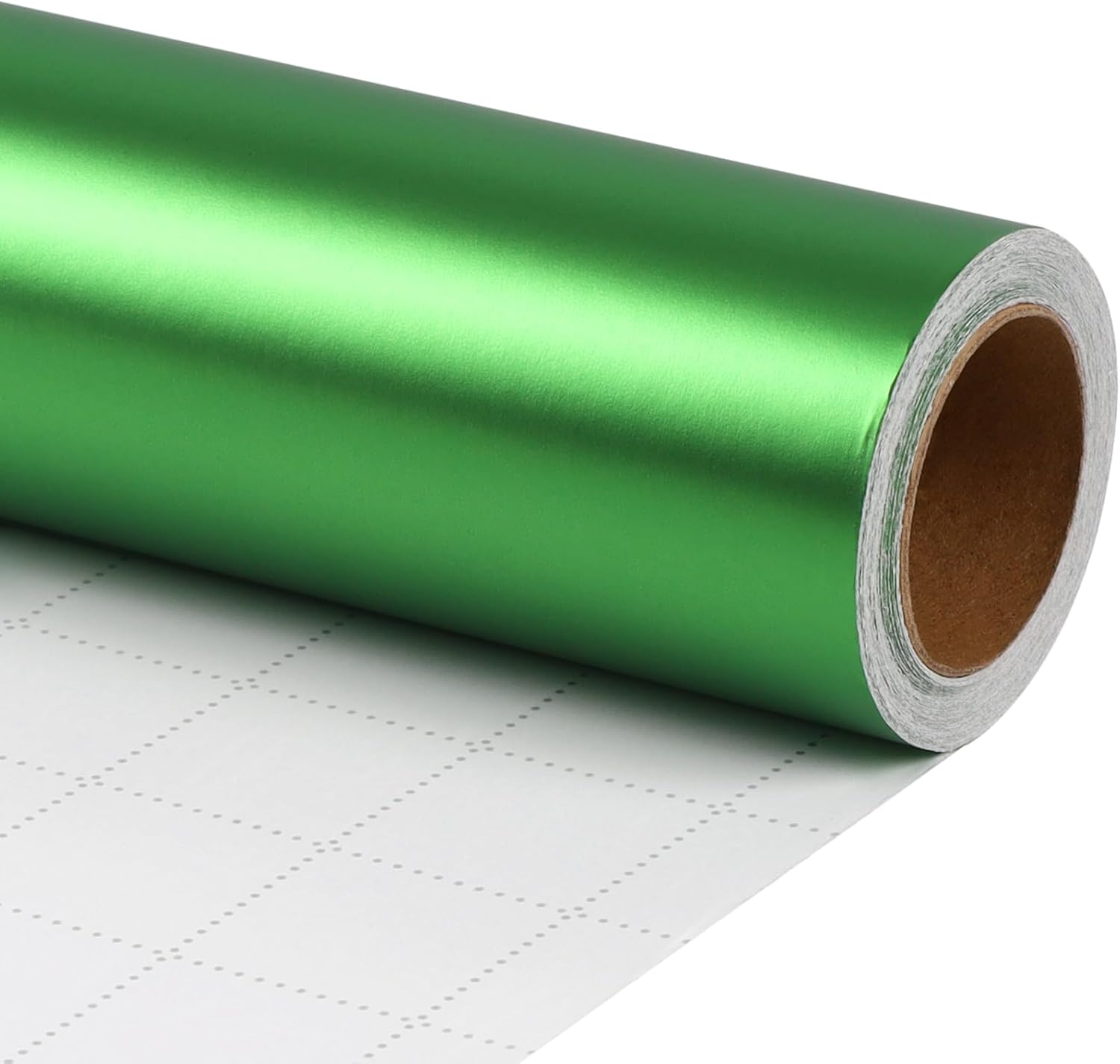 WRAPLA Red Wrapping Paper, Solid Color Matte Metal Gift Paper Roll - 43Cm X 12M Perfect for Wedding, Birthday, Baby Shower(17Inch X 40Feet) - 1 Roll (Pack Of 1), Green-Large