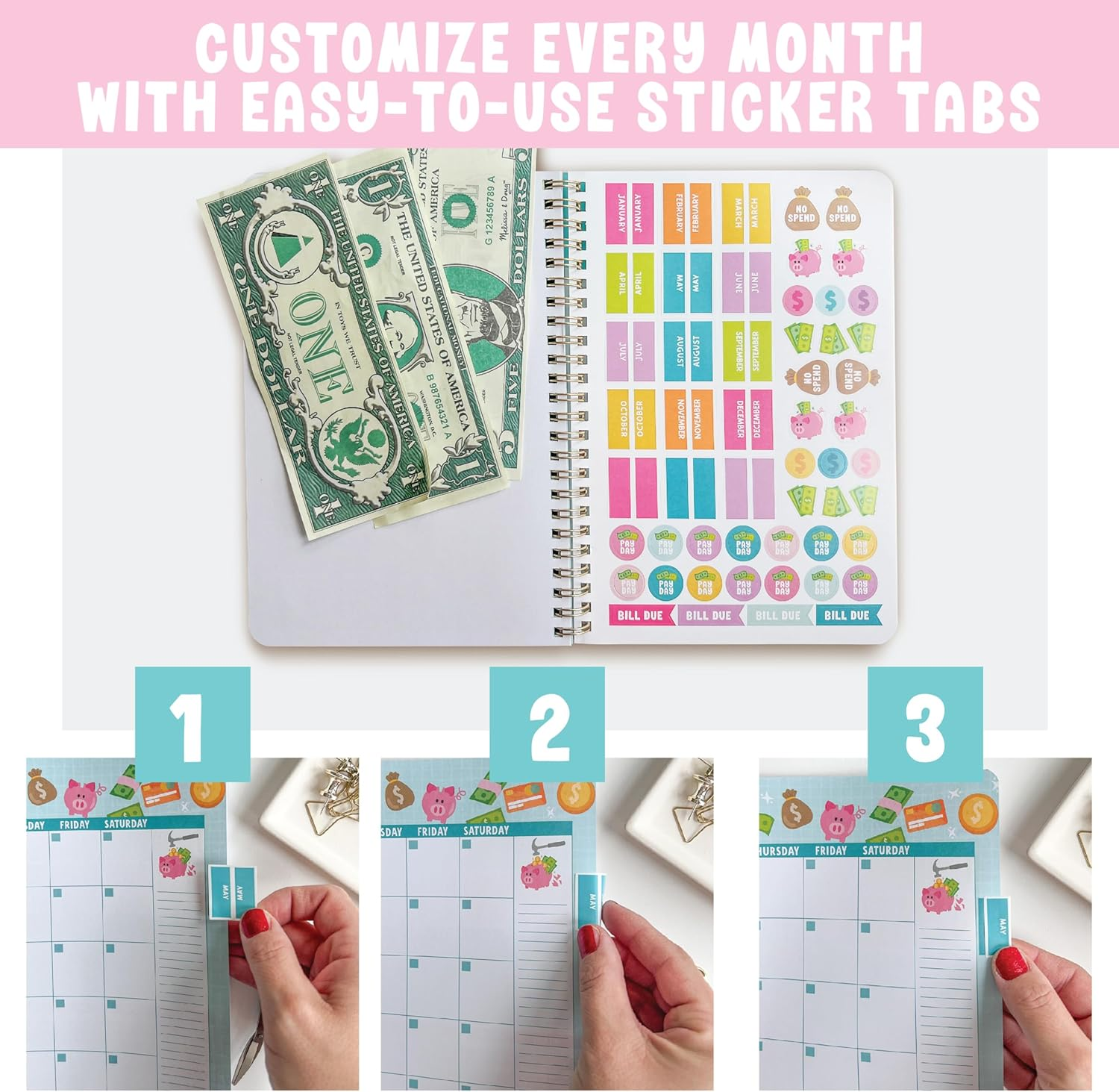 Boho Monthly Budget Planner 2025-2026 - Financial Planner Organizer Budget Book Planner, 2025 Budget Planner and Monthly Bill Organizer, Bill Book Organizer, Bill Tracker Notebook, Budgeting Book image number 3