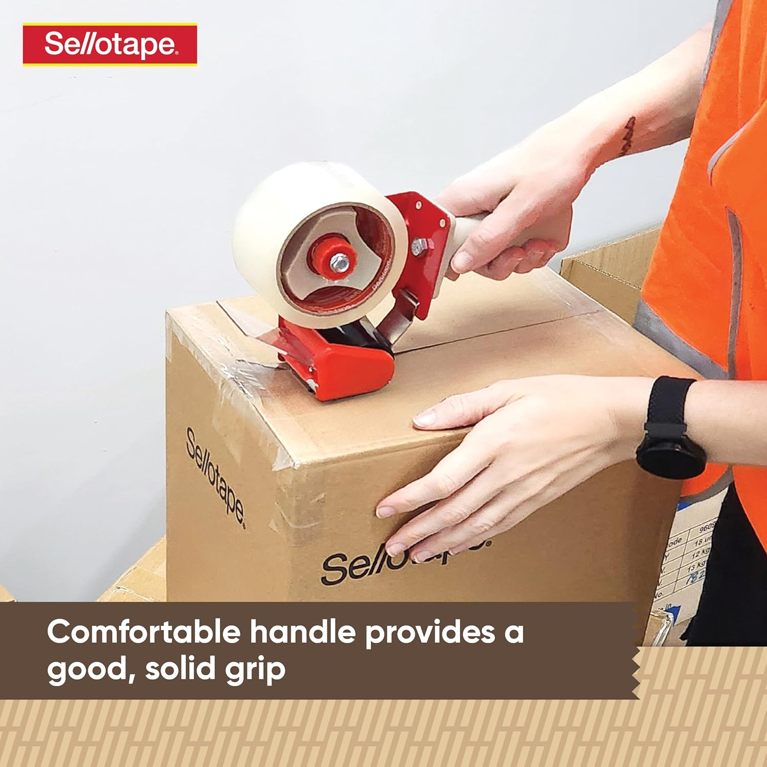 Sellotape Carton Sealer with Low Noise Dispenser, 48Mm X 50M Clear Packaging Tape, Ideal for Sealing, Packing, and Light-Duty Bundling - 6 Pack image number 5