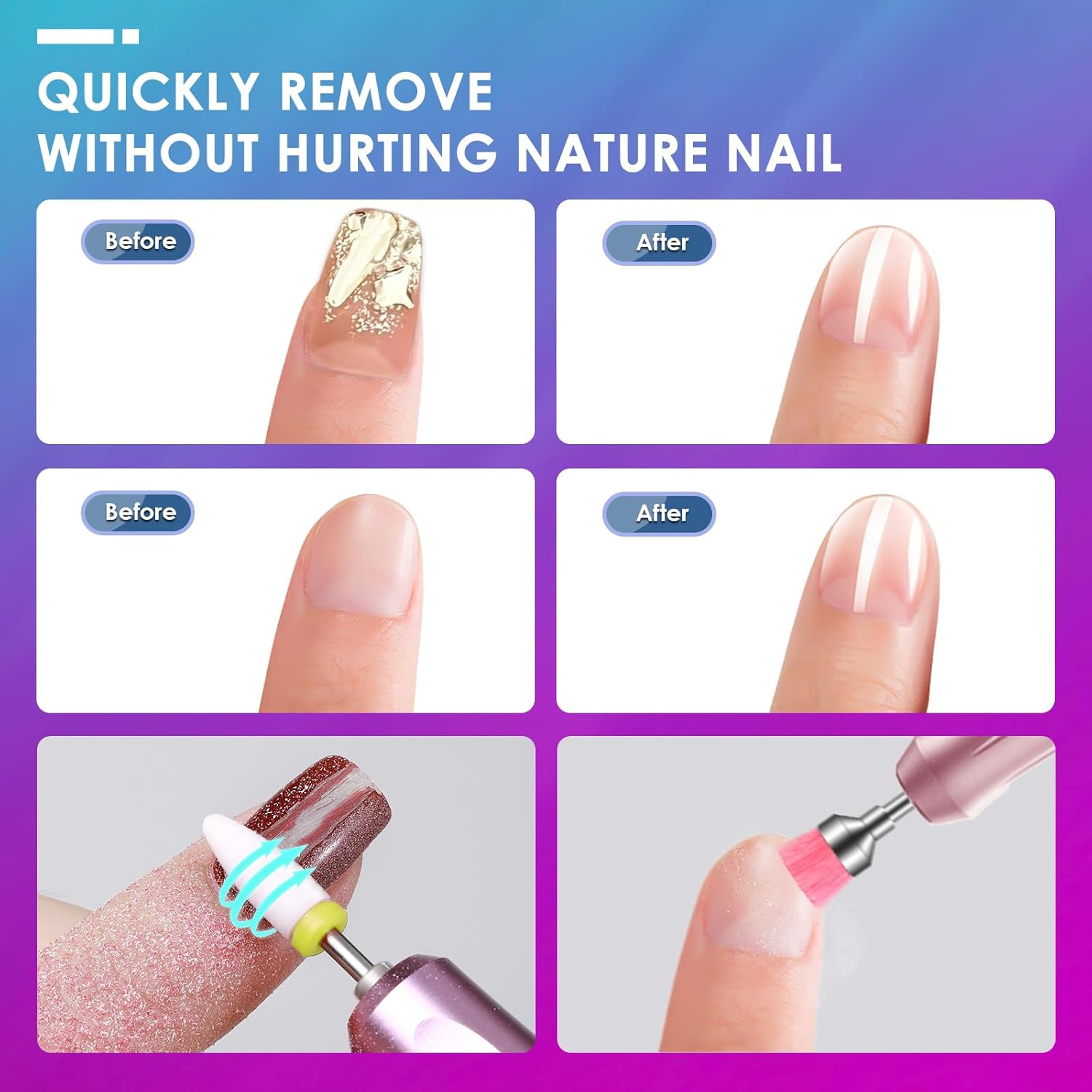 Rolokit 21Pcs Nail Drill Bits Set, 3/32 Inch Nail Bits for Nail Drill E-File, Professional Ceramic Carbide Diamond Drill Bit Set Nails for Acrylic Gel Nails, Home Salon image number 1