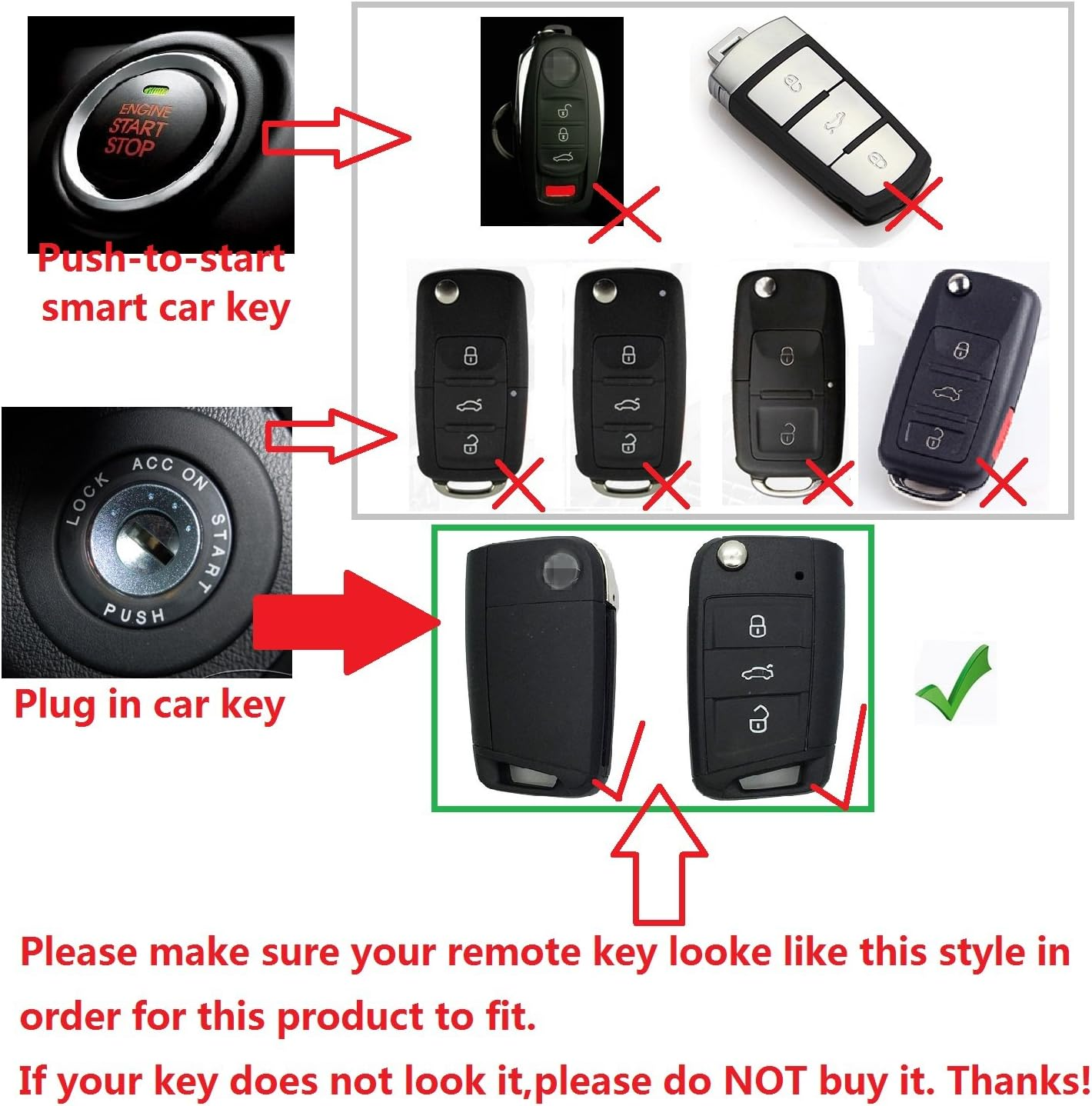 M.Jvisun Soft Carbon Fiber Finish Car Key Fob Cover for Volkswagen Atlas Golf Jetta Polo for Tiguan for Skoda Kodiaq Karoq for Audi A1 for Seat Ateca Leon Flip Key TPU Case with Keychain - Red image number 4