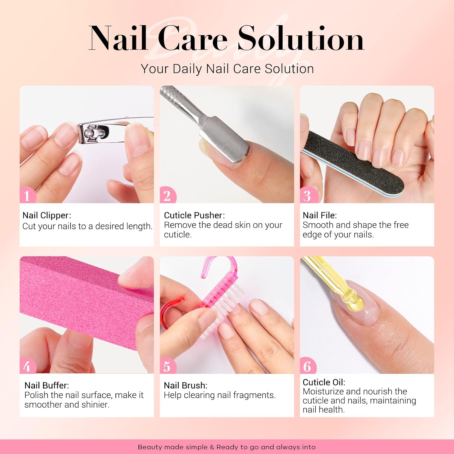 AZUREBEAUTY Nail Soaking Bowl Kit, 10Pcs Tools, Nail Care Kit with Bowl, 15Ml Cuticle Oil, Clipper, Triangle Peeler, Double-Ended Pusher, Brush, 2X File, Buffer image number 3