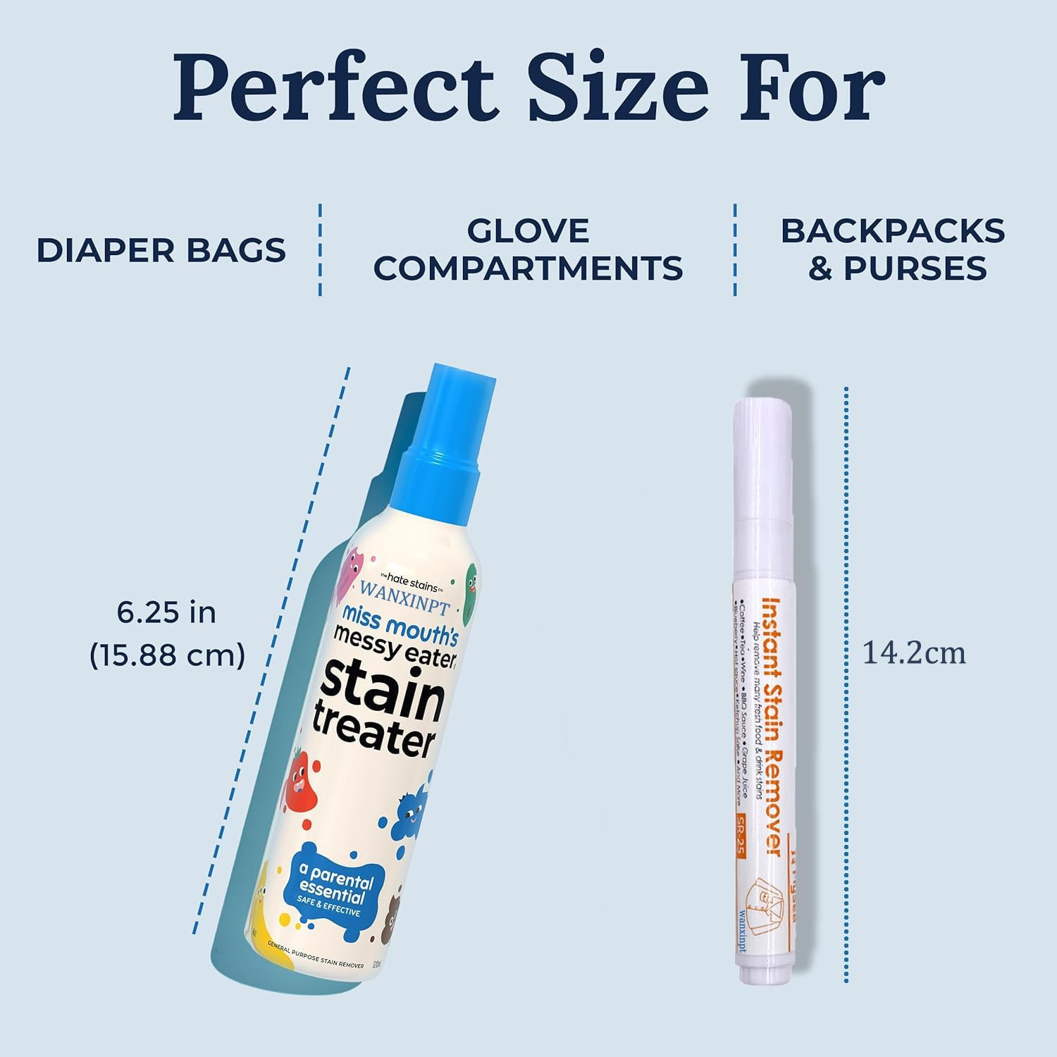 Stain Remover Spray/Portable Stain Remover Pens - Essential for Newborns and Babies - Removes Food, Grease, Coffee Stains from Clothes, Underwear, and Fabrics without Dry Cleaning image number 6