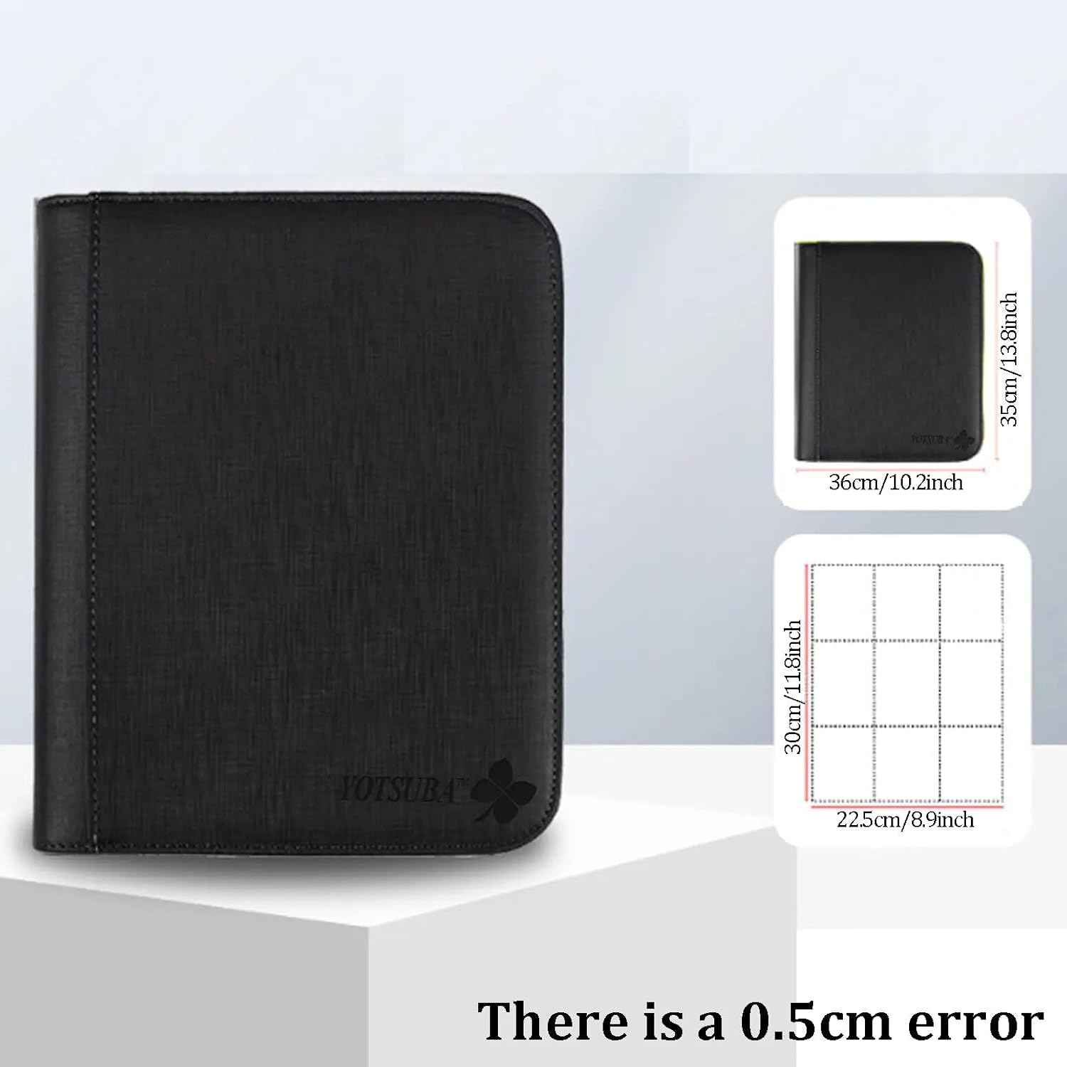 Yotsuba Toploader Binder, 9-Pocket Pages Sleeves Hold up 216 Toploaders, 25 Toploaders INCLUDED, Ringless Double-Sided Pockets for Trading Card Game, Sports, Premium Top Loader Storage image number 4