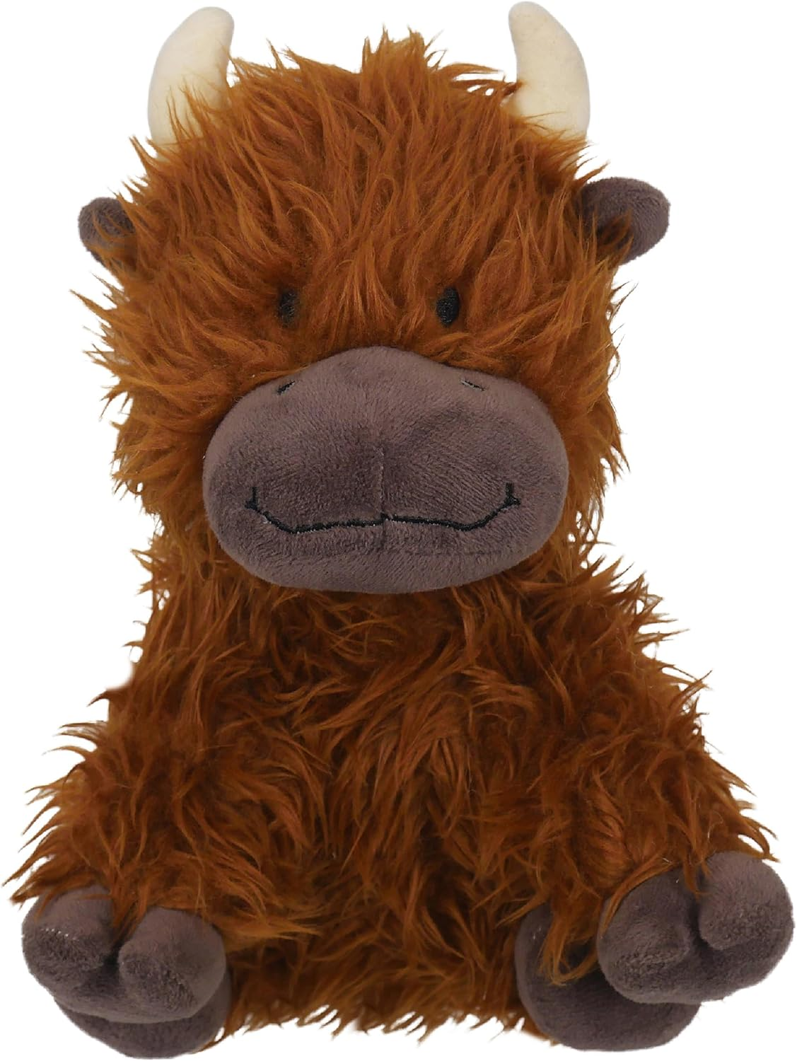 Tough Rope Core Cow, Plush Interactive Dog Toy - Brown