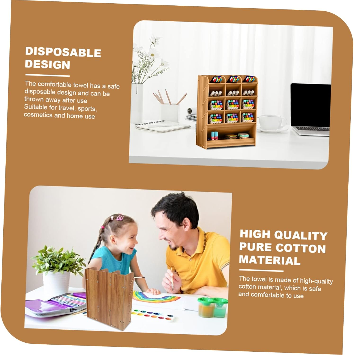 MAGICLULU Wooden Pencil Case Large Capacity Multi-Grid Desk Organizer Pen Holder Office Supply Stationery Storage for Study Room and Office Desktop