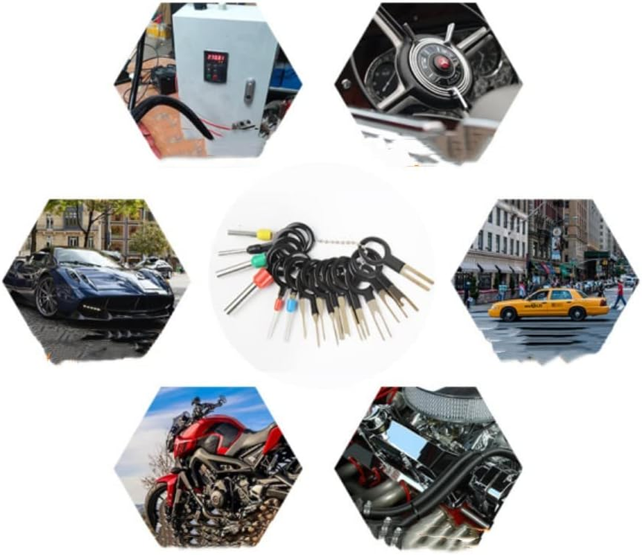 DACUAN Terminal Removal Tool Kit, 62 PCS Terminal Ejector Kit Depinning Key Tool Set Depinning Tool Electrical Connector Pin Removal Tool Kit for Auto Repair Key Removal Tools Universal with Bag image number 1