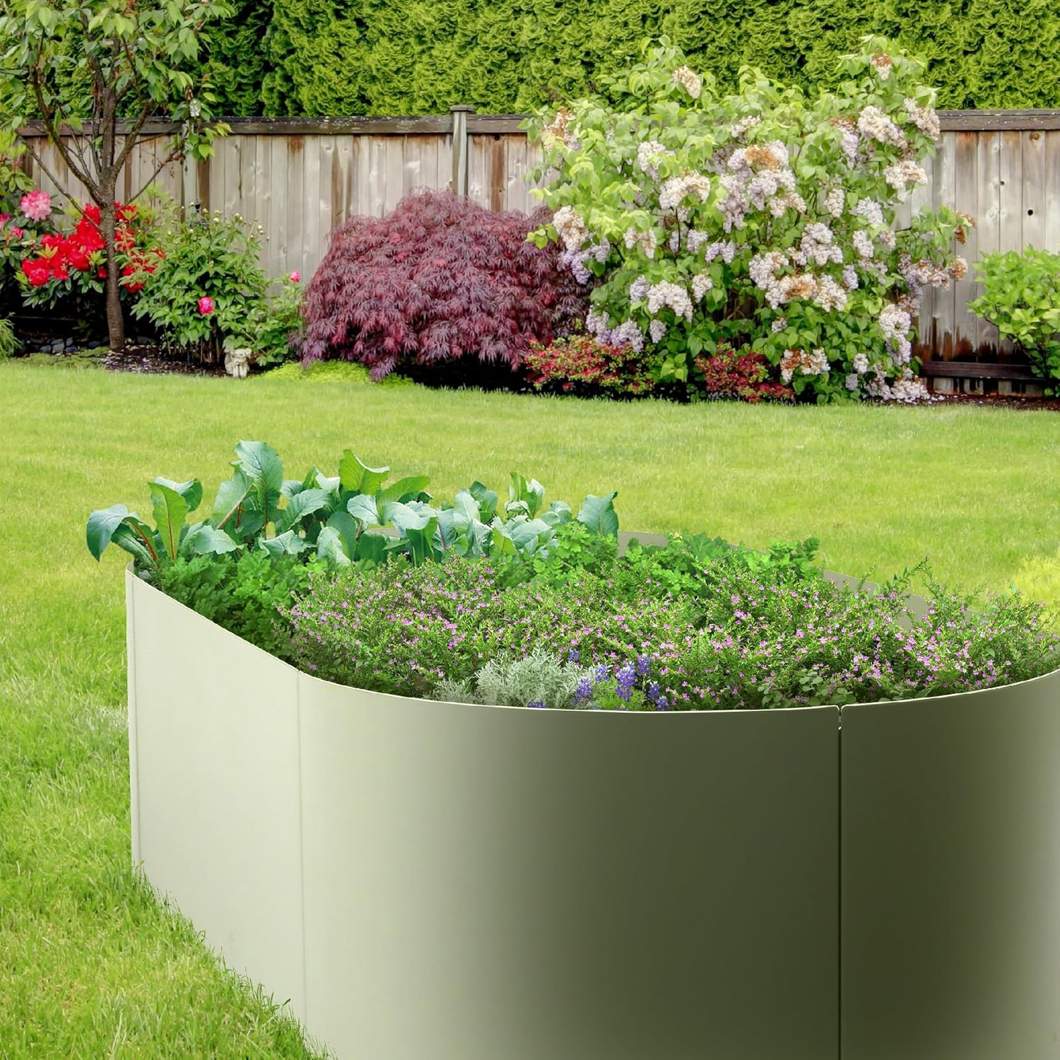 Worth Garden Heavy Duty Galvanized Steel Raised Garden Bed Kit with Powder Coated Olive Green Finish - 48" L. X 24" W. X12 H. - Metal Planter Box for Vegetables, Flowers, Herbs - Outdoor Gardening image number 3