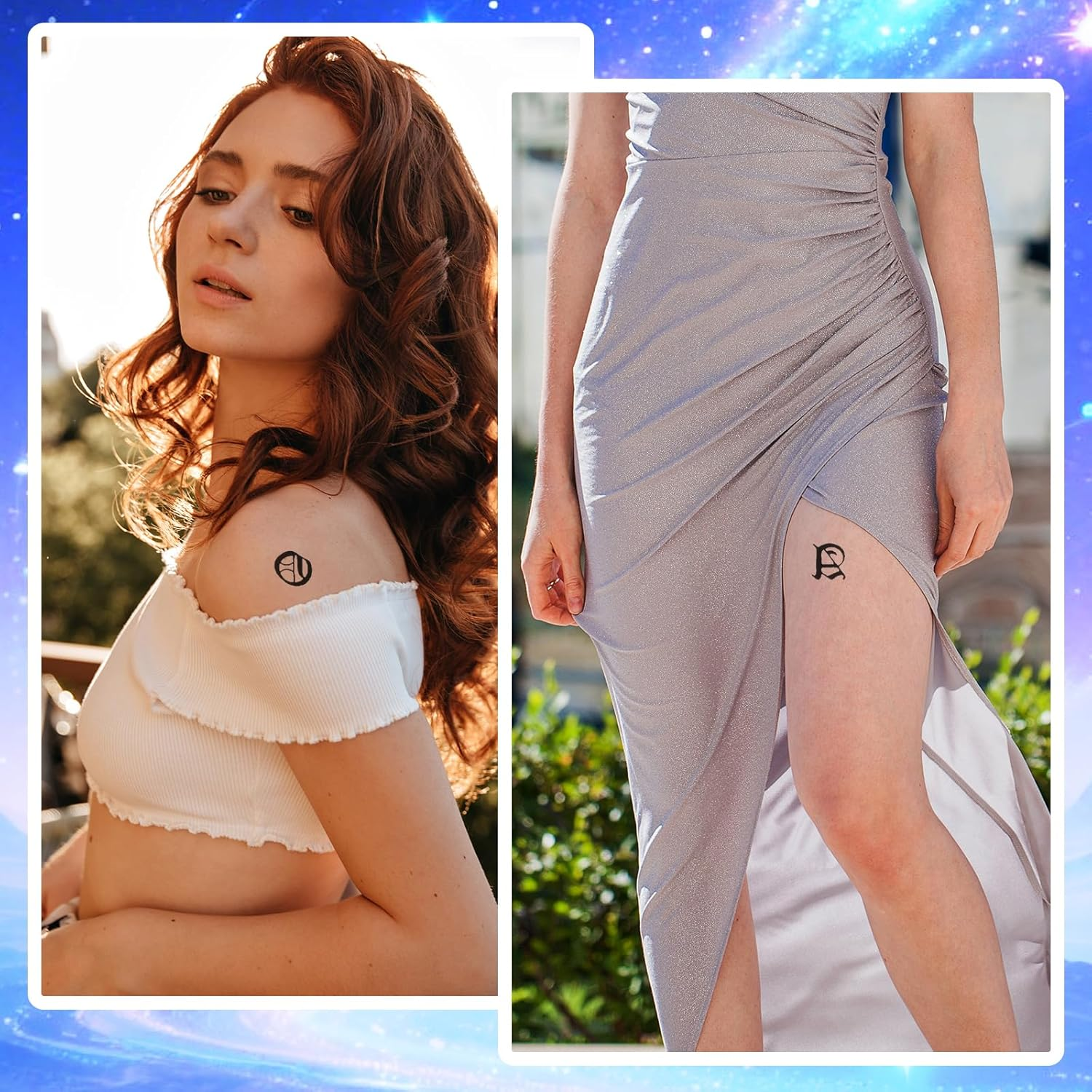 10 Sheets Letter Temporary Tattoos, Gothic Alphabet Tattoos Numbers Fake Finger Stickers, Customizable Fake Letters, Dates for Hand, Neck, Knuckles & Arm, Realistic Long-Lasting Black Ink image number 4