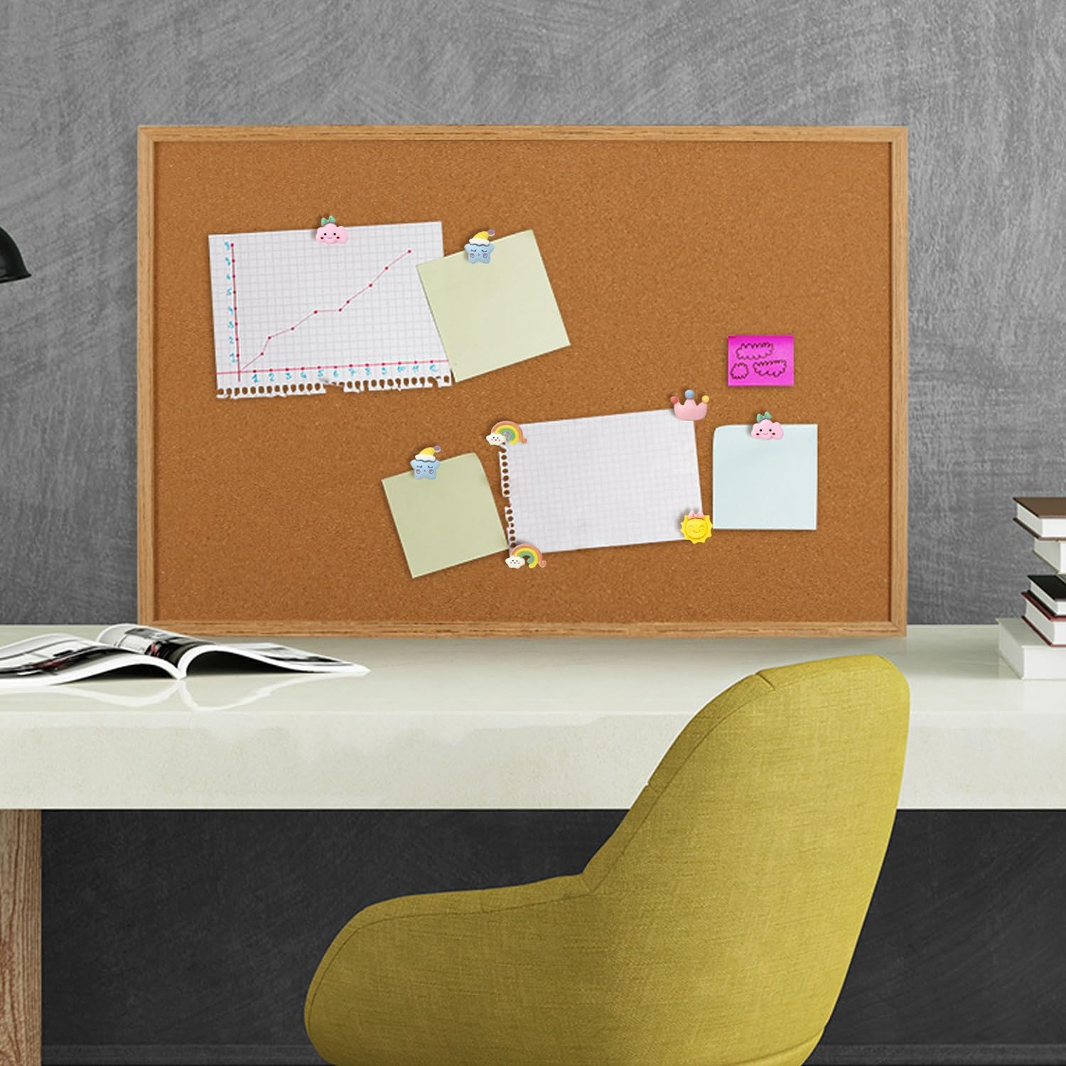 25 Pieces Cute Rainbow Sun Clouds Push Pins Decorative Push Pins Paper Note Memo Map Thumb Tacks Drawing Pins for Bulletin Board,Photos Wall,Office Supplies(Sun)