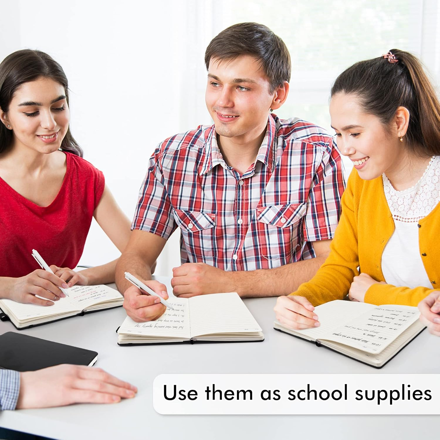 Feela 12 Pack Notebooks Bulk with 12 Black Pens, A5 Hardcover Notebook Classic Ruled Journal Set with Pen Holder for School Business Work Travel Writing, 120 GSM, 5.1&rdquo;X8.3&rdquo;, Black