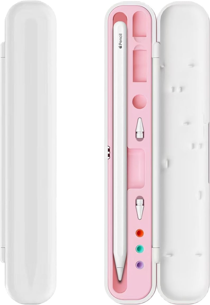 RINGSUN Case Compatible with Apple Pencil 2Nd & 1St Gen Case, Full-Protective Stylus Pen Storage Box for Apple Pencil Pro / 2Nd Gen/ 1St Gen ABS Box Organizer for Stylus Pen & Tips, Blue (Blue)