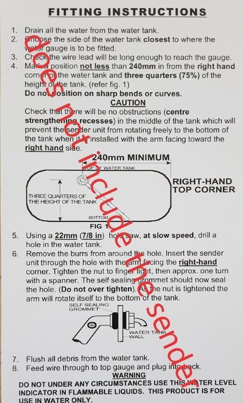 Water Tank Gauge - Double Black