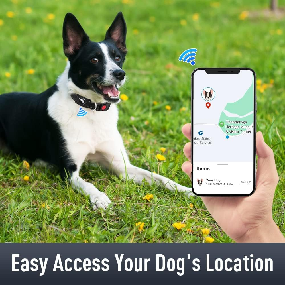 For Airtag Dog Collar for Medium Dogs, Reflective Dog Collars with Airtag Holder, Soft Padded & Safety Locking Buckle, Nylon Pet Collar Adjustable (Black) image number 6