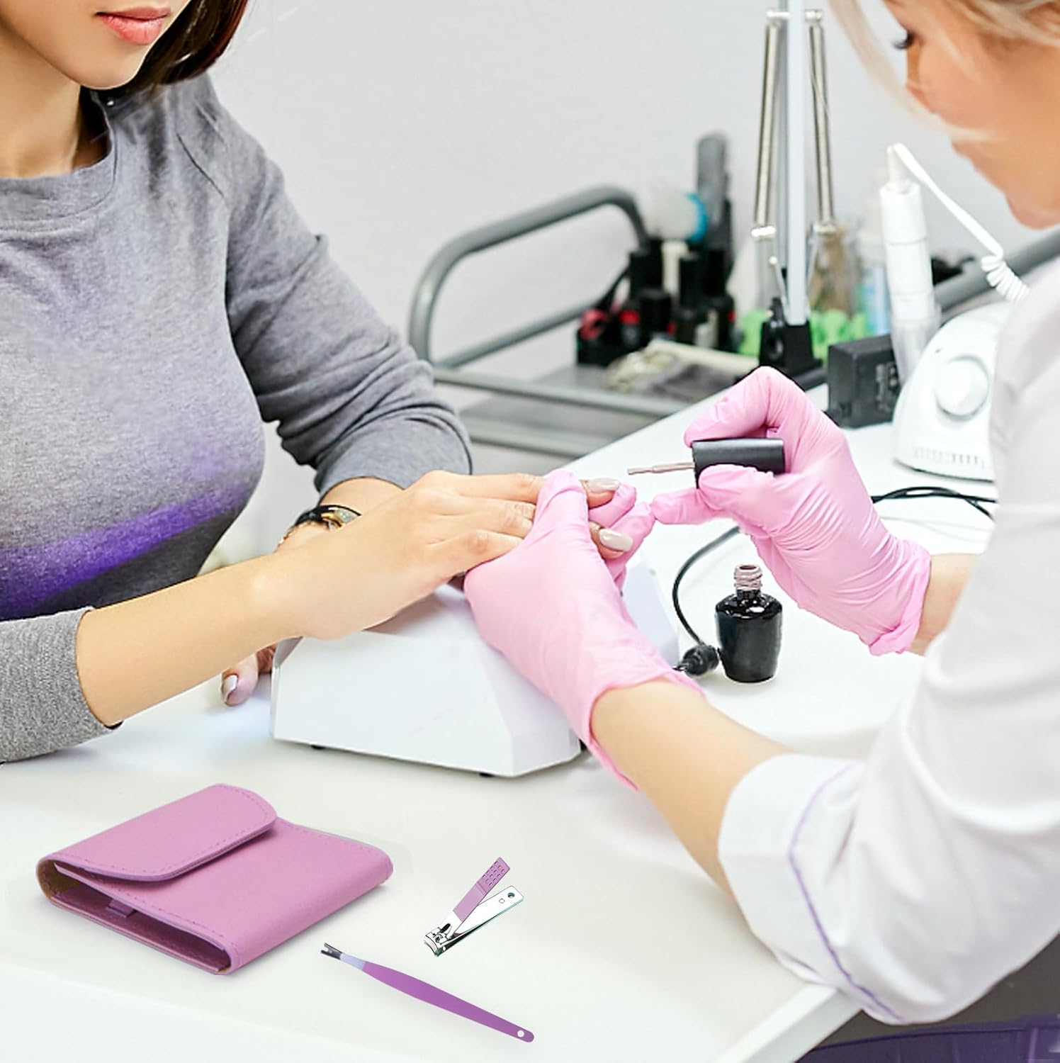 Realand Manicure Set 2 Set 16+4 Pieces Nail Care Set Pedicure Set Professional Nail Clippers Manicure Pedicure Set Travel Manicure Tools Grooming Kit (Purple) - Purple image number 3