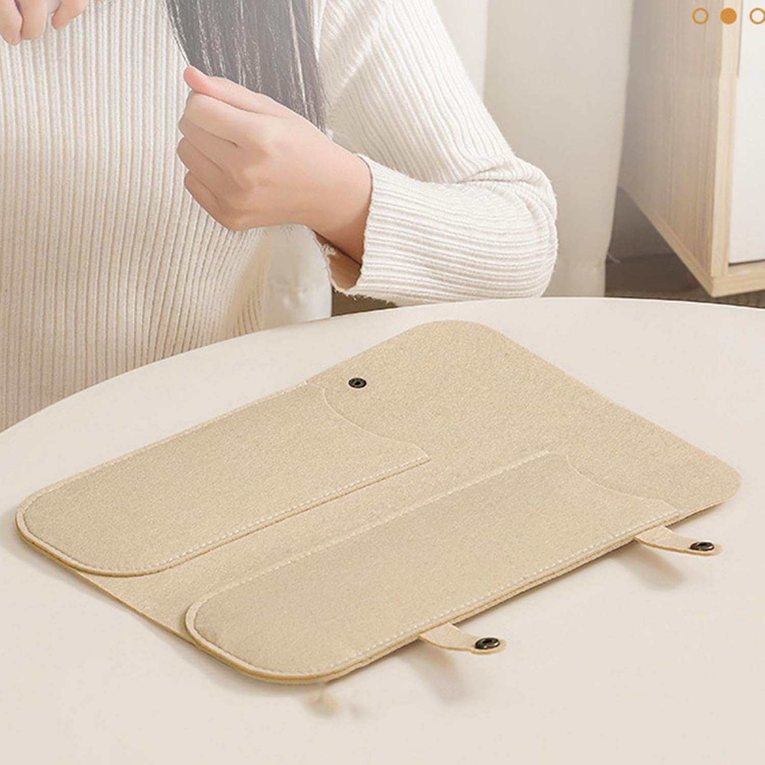 Oshhni Hair Tools Travel Bag Hair Tools Organizer Curling Iron Mat Sleek Hairdressing Storage Bag for Accessories Straighteners Home image number 3