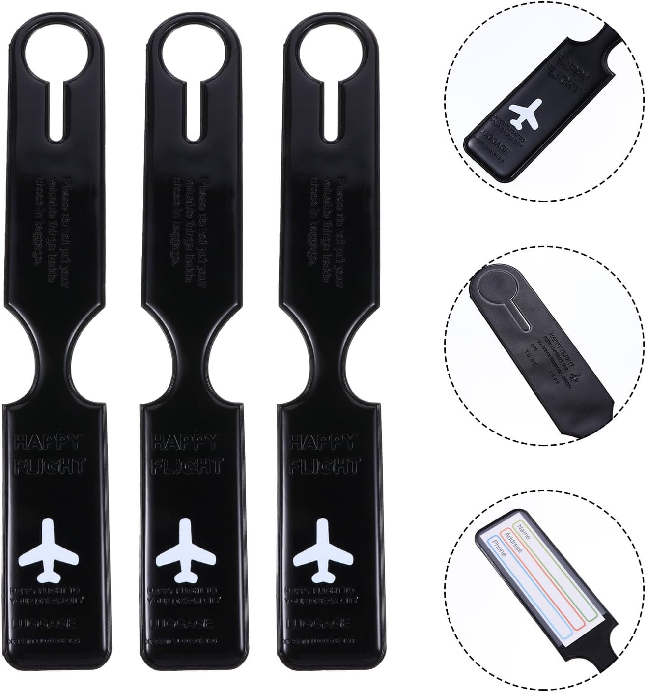 PACKOVE 3Pcs PVC Luggage Tag Travel Baggage Id Label for Backpack Luggage Identify Label image number 3