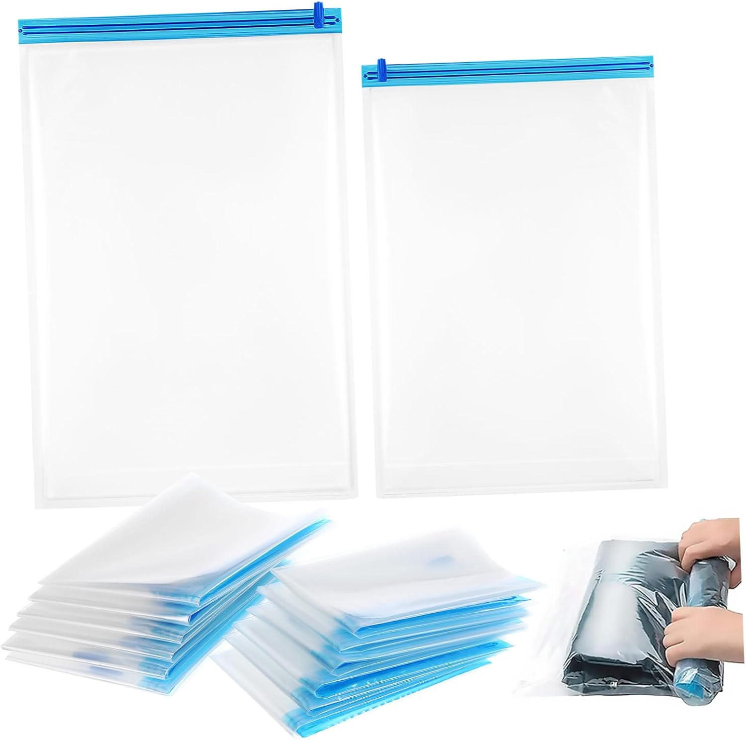 SOLUSTRE 12Pcs Vacuum Sealer Bags Compression Packing Travel Space Saver for Luggage for Business Travel