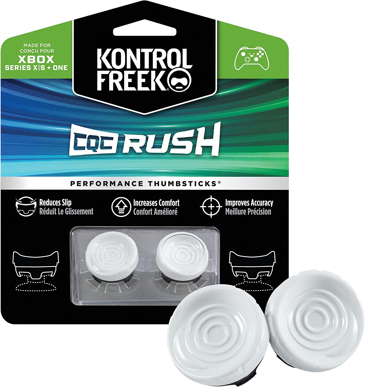 Kontrolfreek CQC Rush for Xbox One and Xbox Series X Controller | Performance Thumbsticks | 2 Mid-Rise Concave | White image number 3